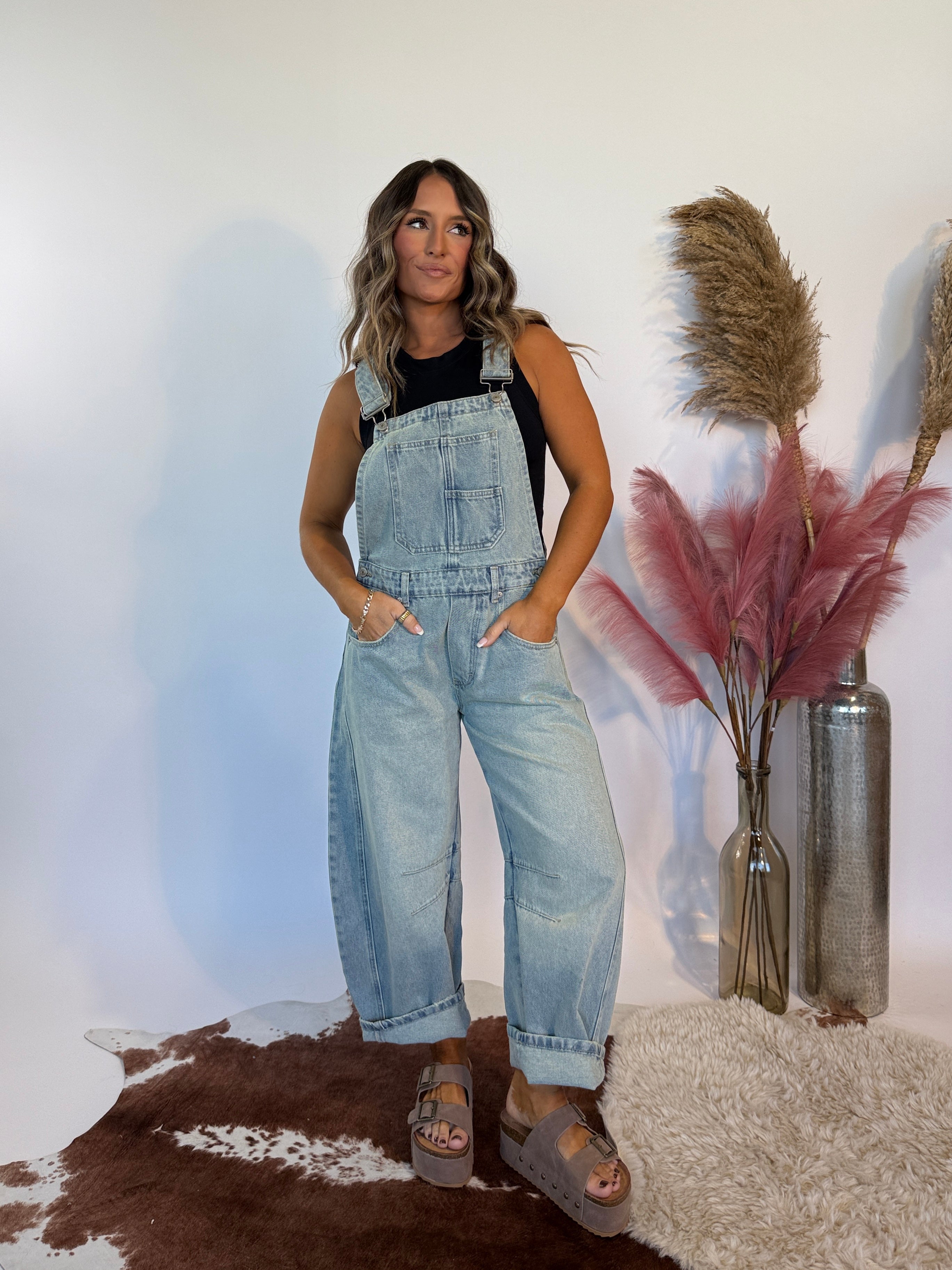 Gracie Barrel Overalls Denim