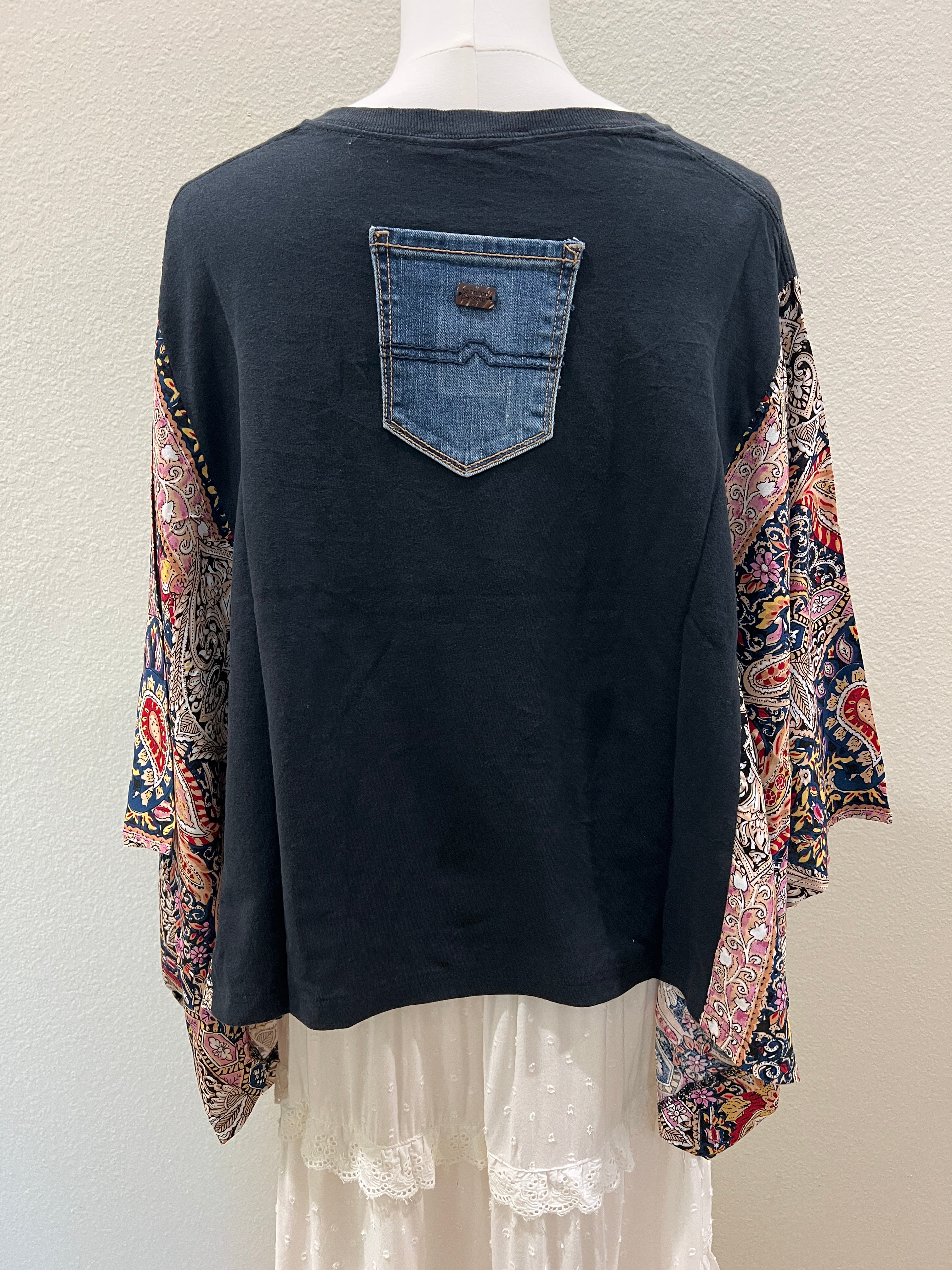 Johnny Cash Mix & Match Tee Black Floral