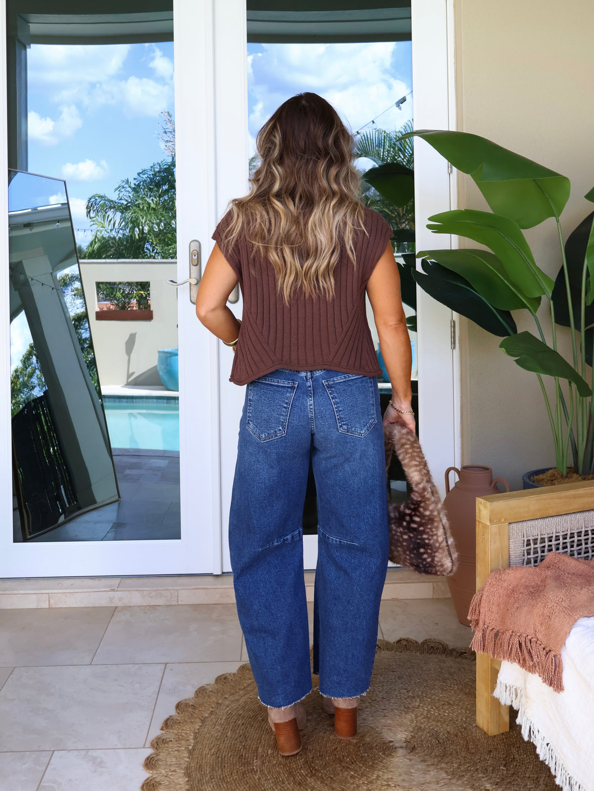 Downtown Nights Barrel Jeans Dark Denim