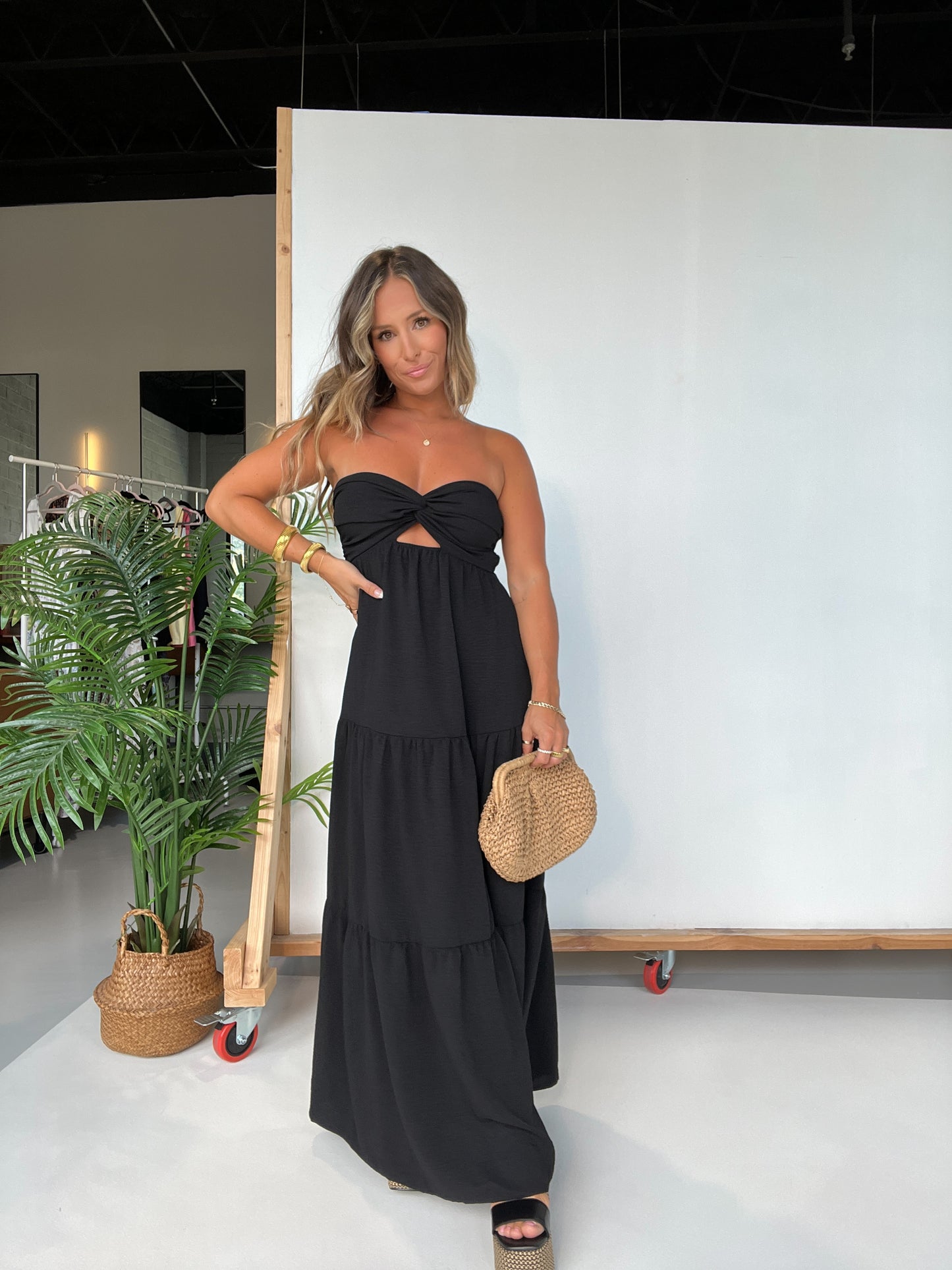 Dusk to Dawn Strapless Maxi Dress Black