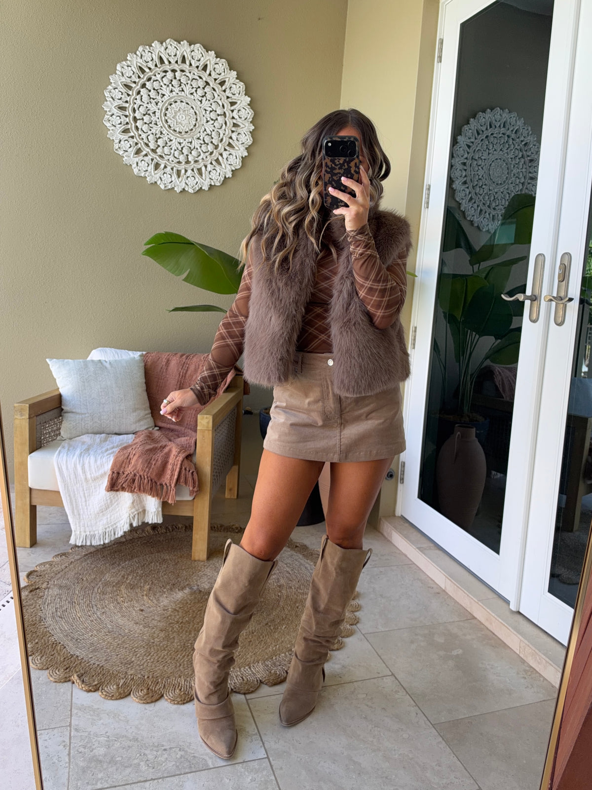 Summit Fur Vest Taupe
