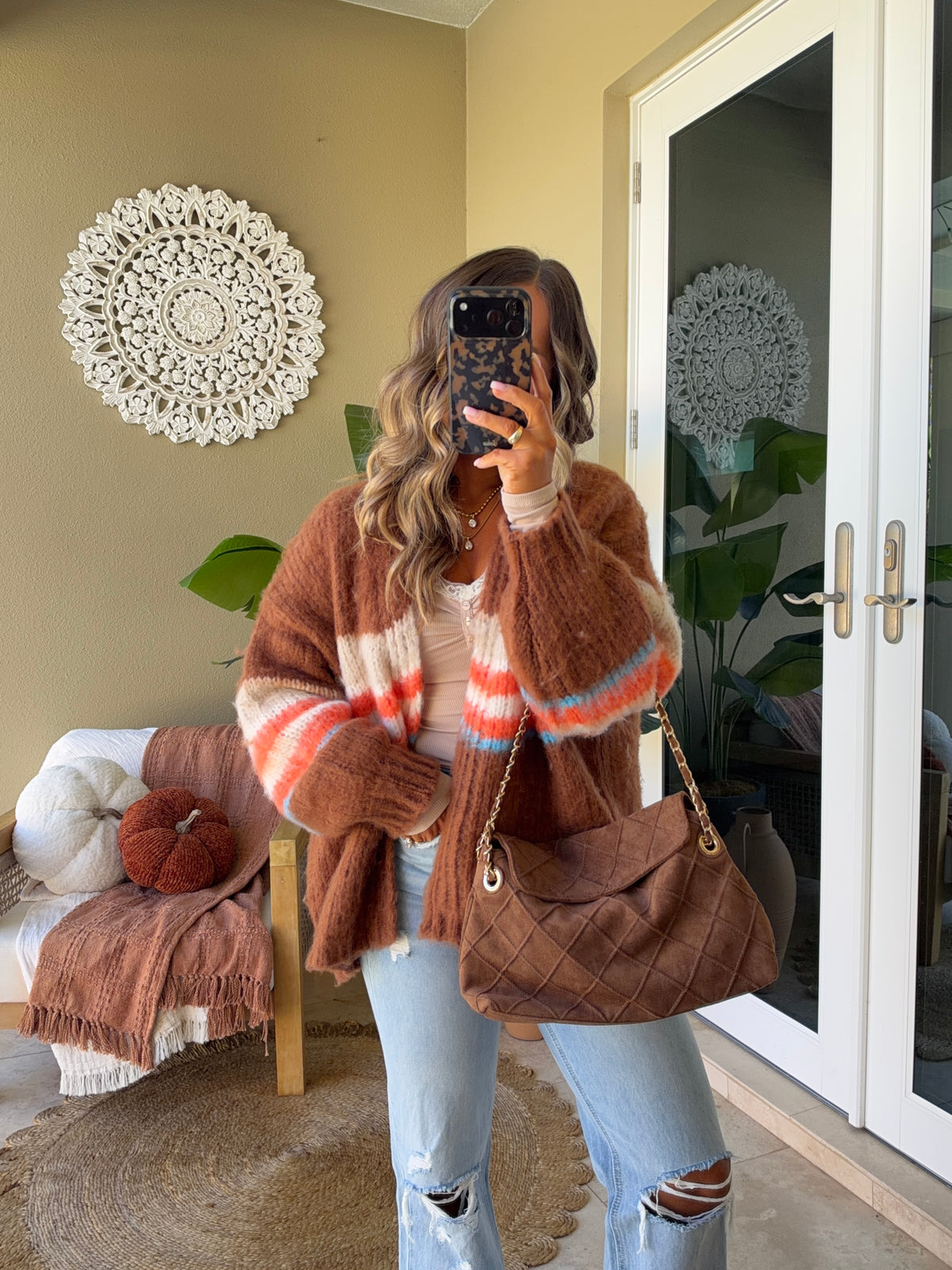 Colette Textured Shoulder Bag Camel