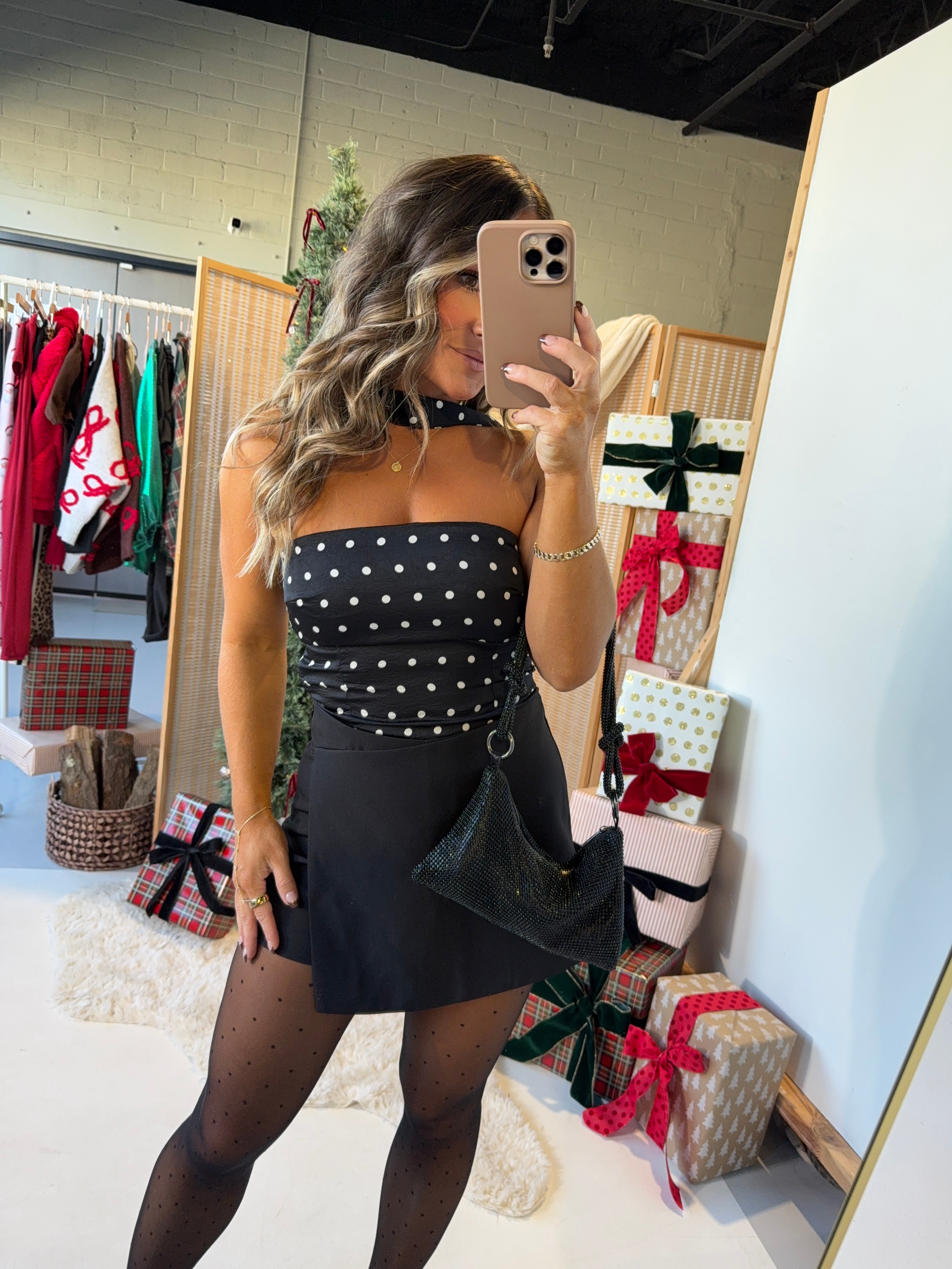 Under the Lights Polka Dot Black