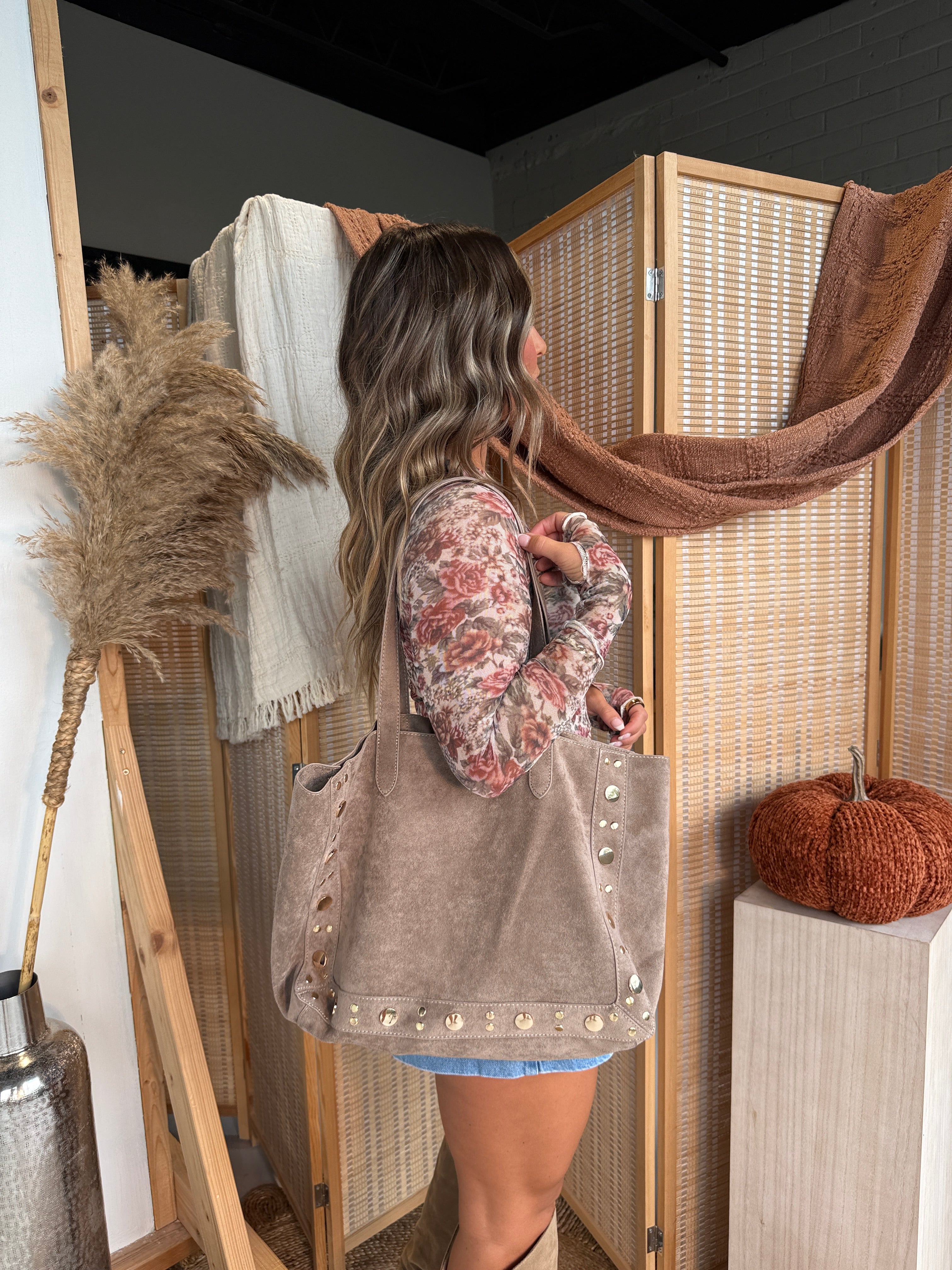 In the Air Tote Shoulder Bag Taupe