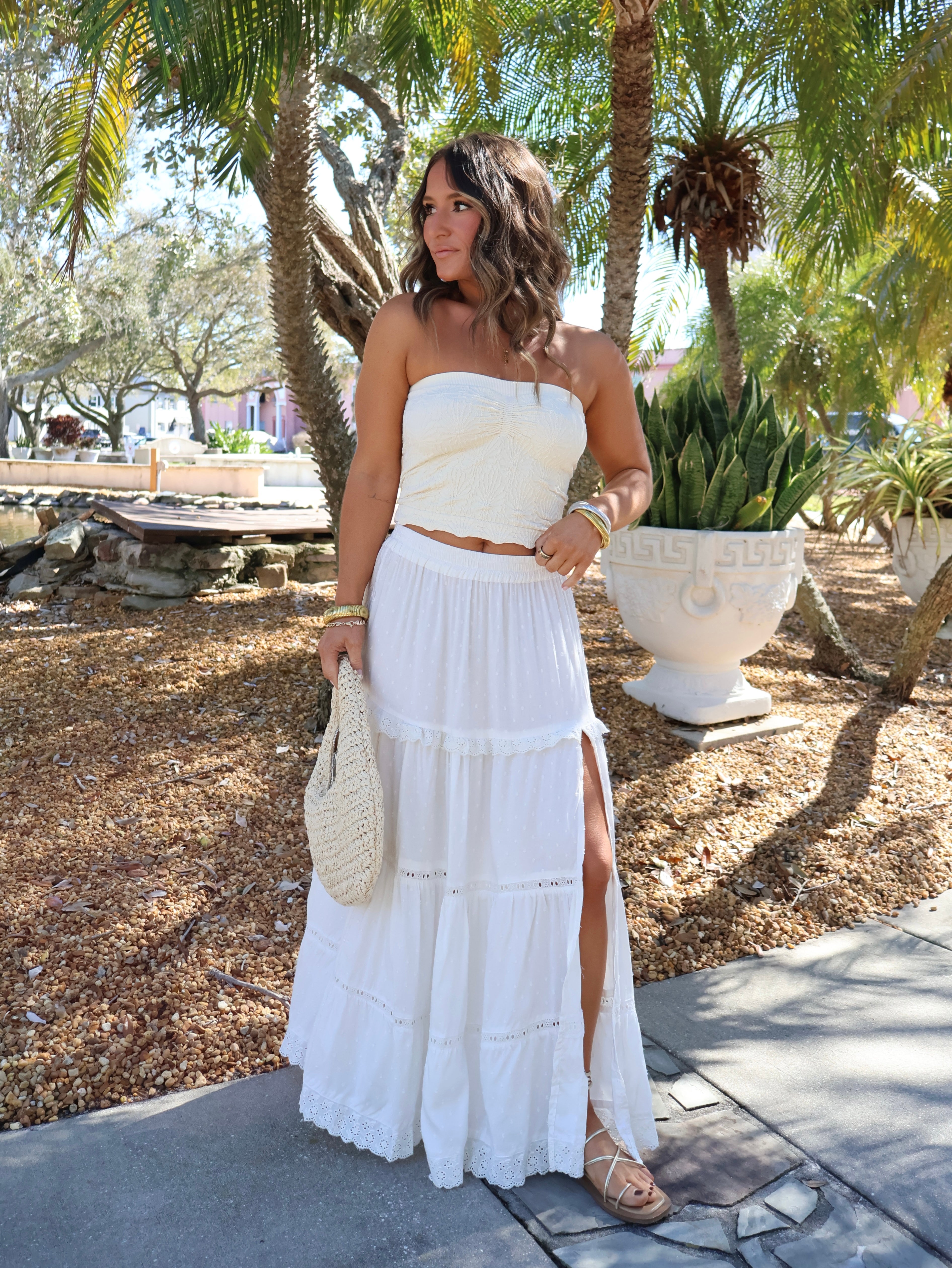 Make Waves Maxi Skirt Ivory