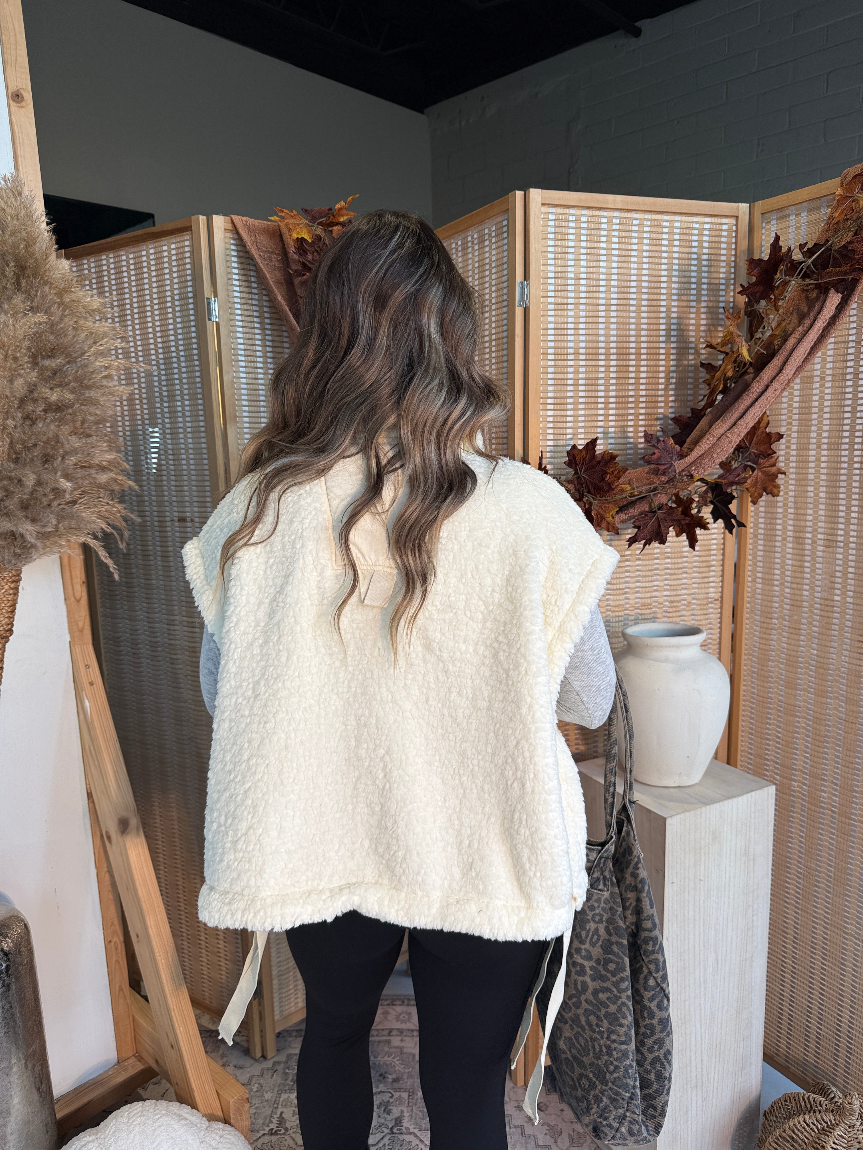 Everleigh Sherpa Vest Cream