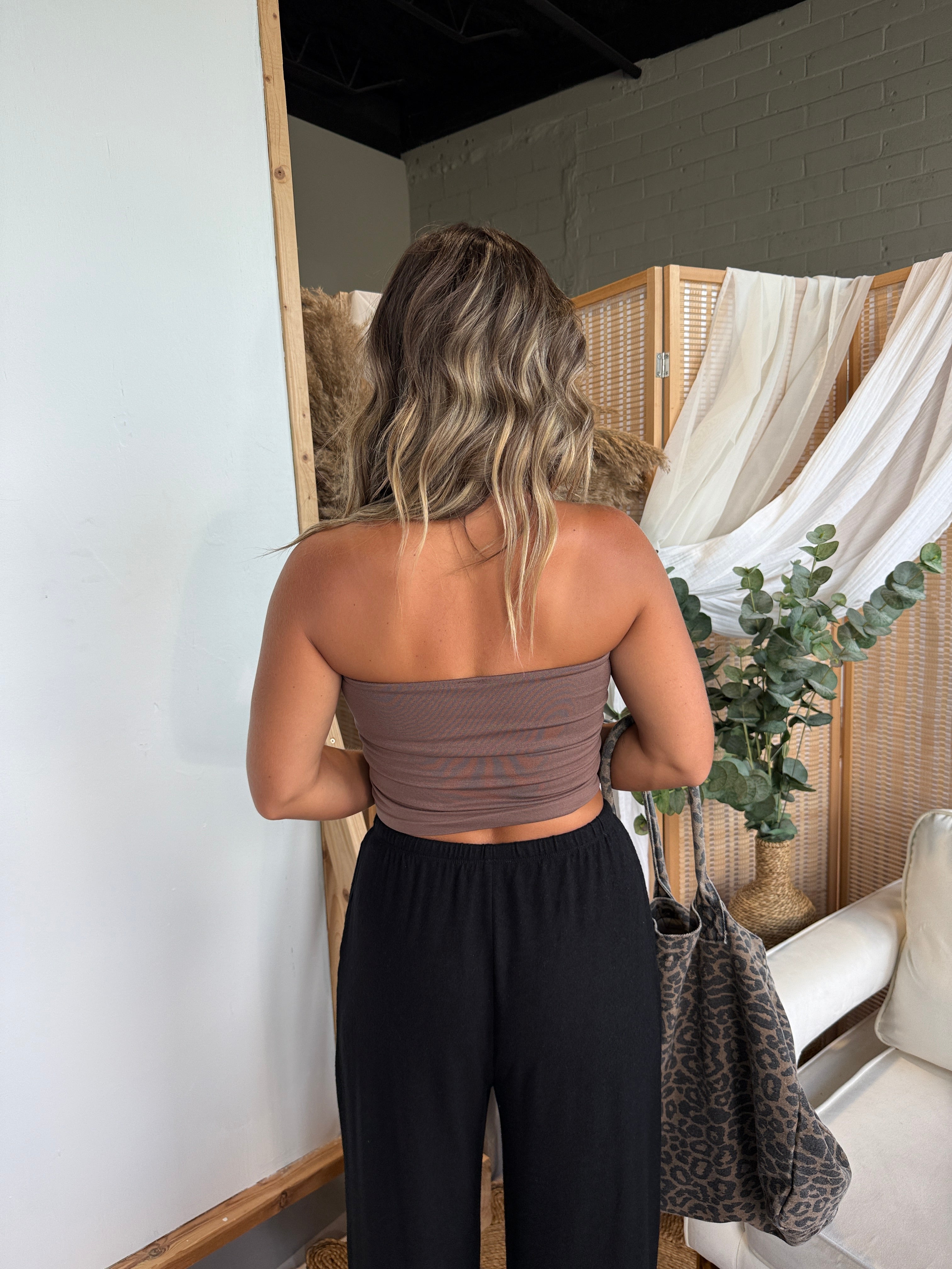 Afternoon Tube Top Brown