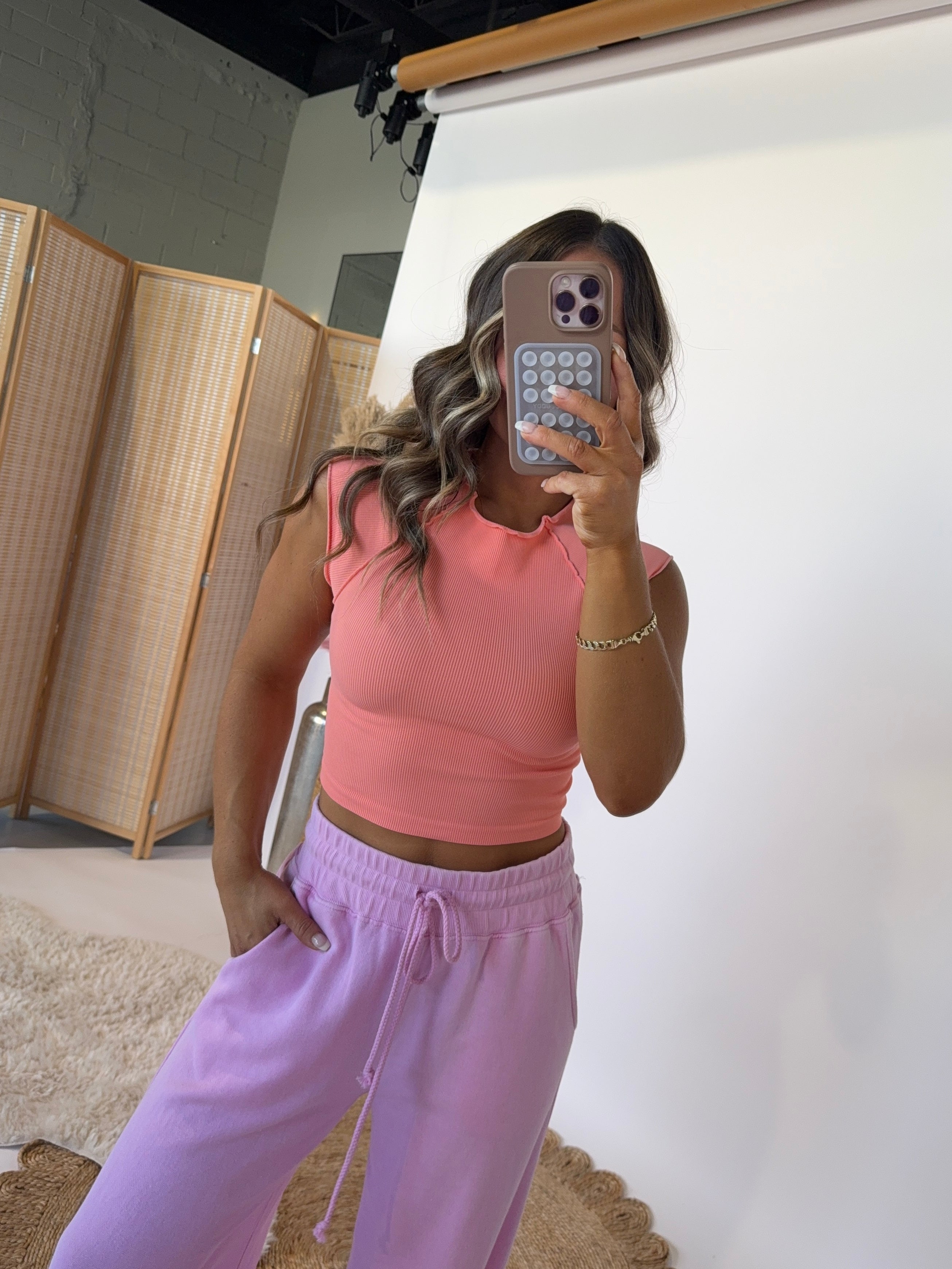 Love Me Ribbed Baby Tee Coral