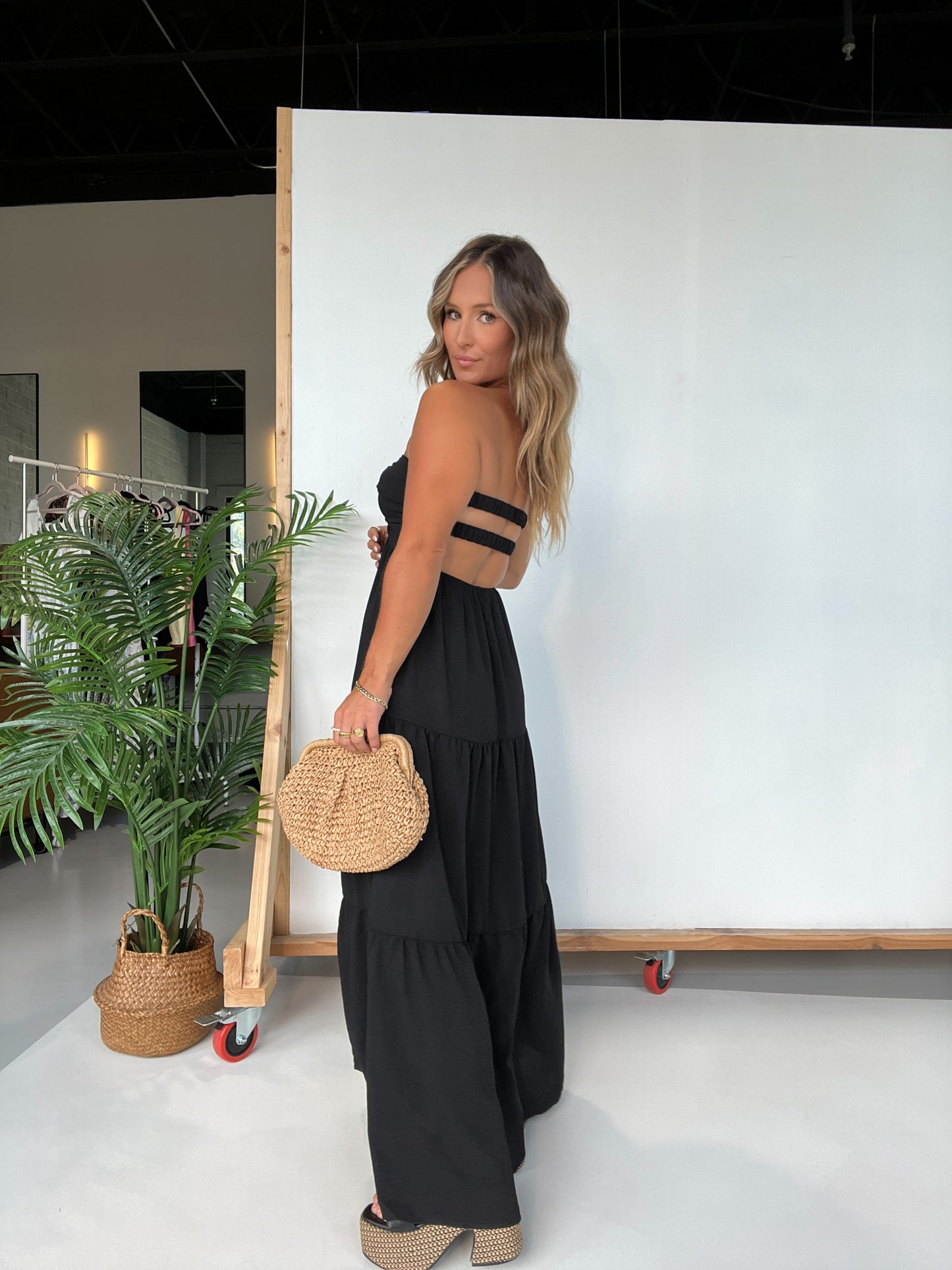Dusk to Dawn Strapless Maxi Dress Black