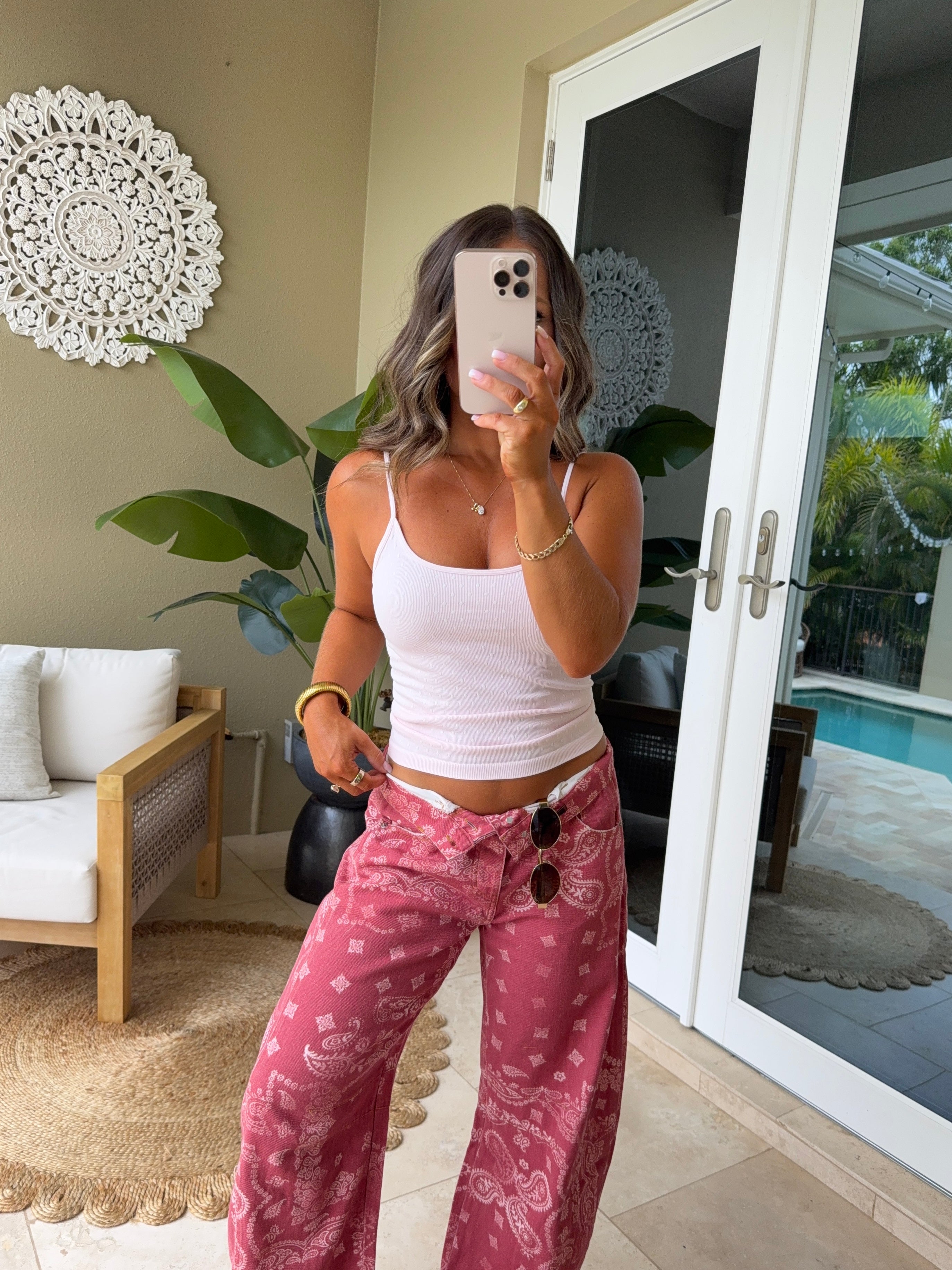 Lola Polka Dot Basic Tank Icy Pink