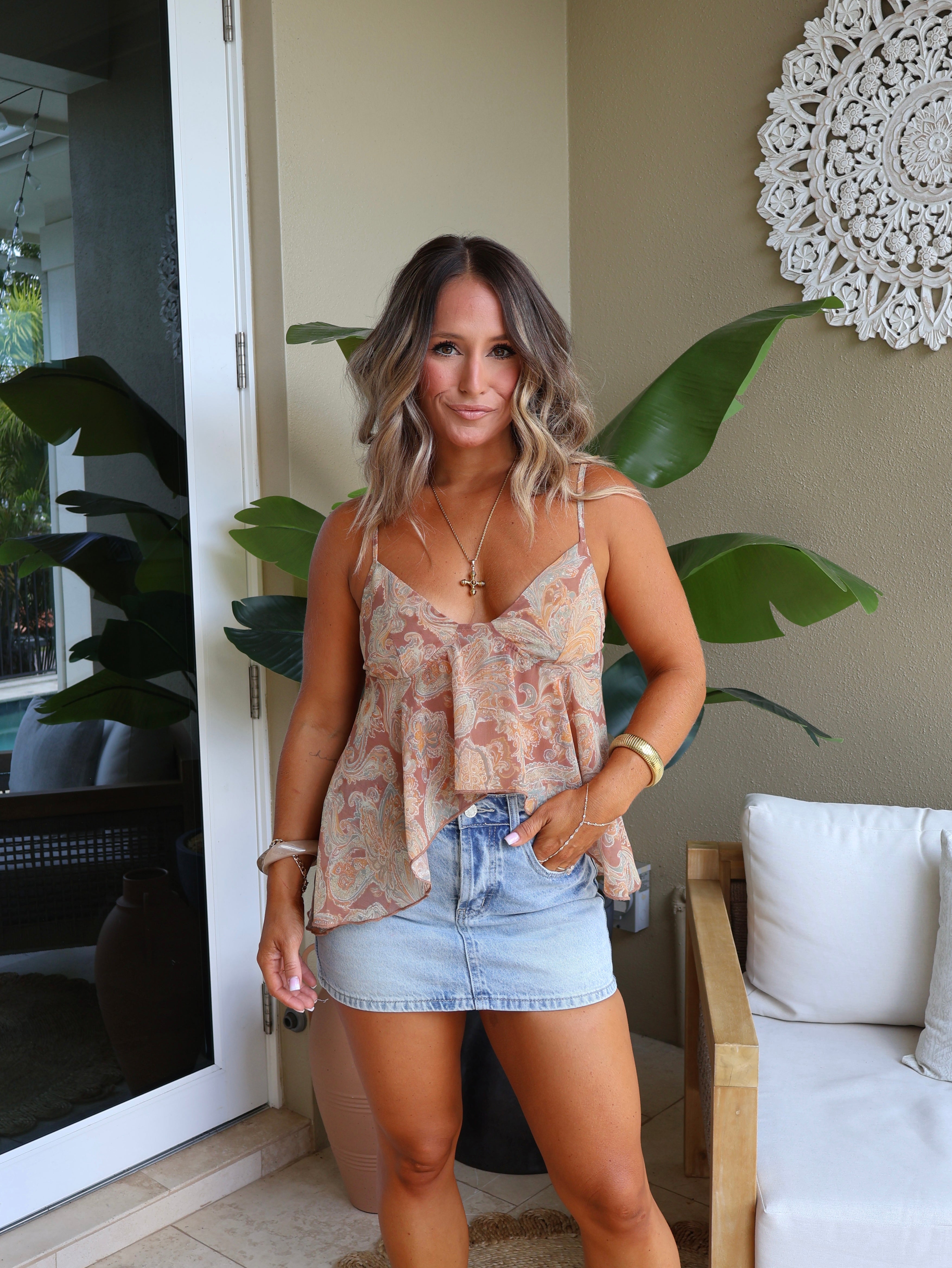 Daphne Light Denim Mini Skort