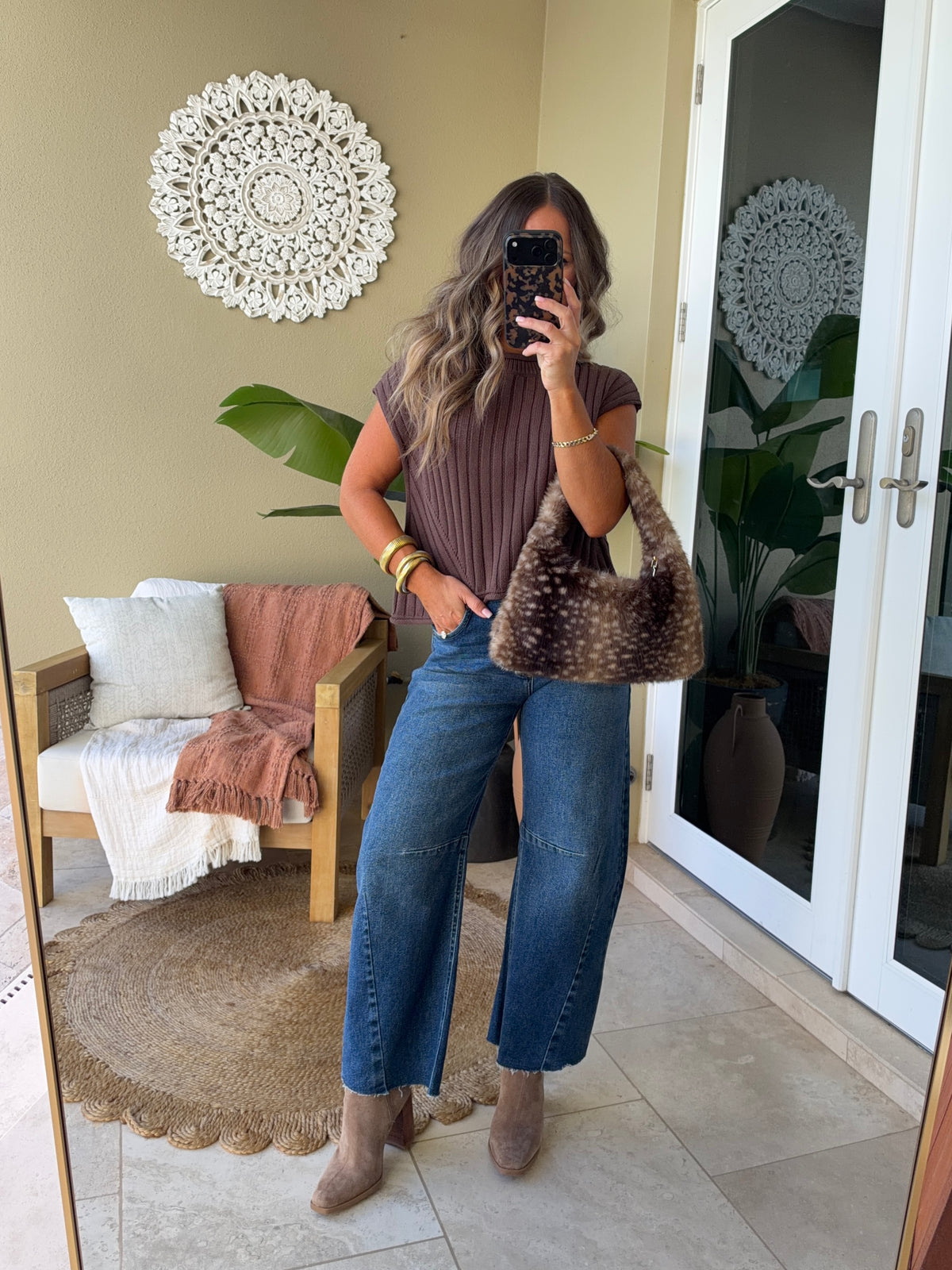 Downtown Nights Barrel Jeans Dark Denim