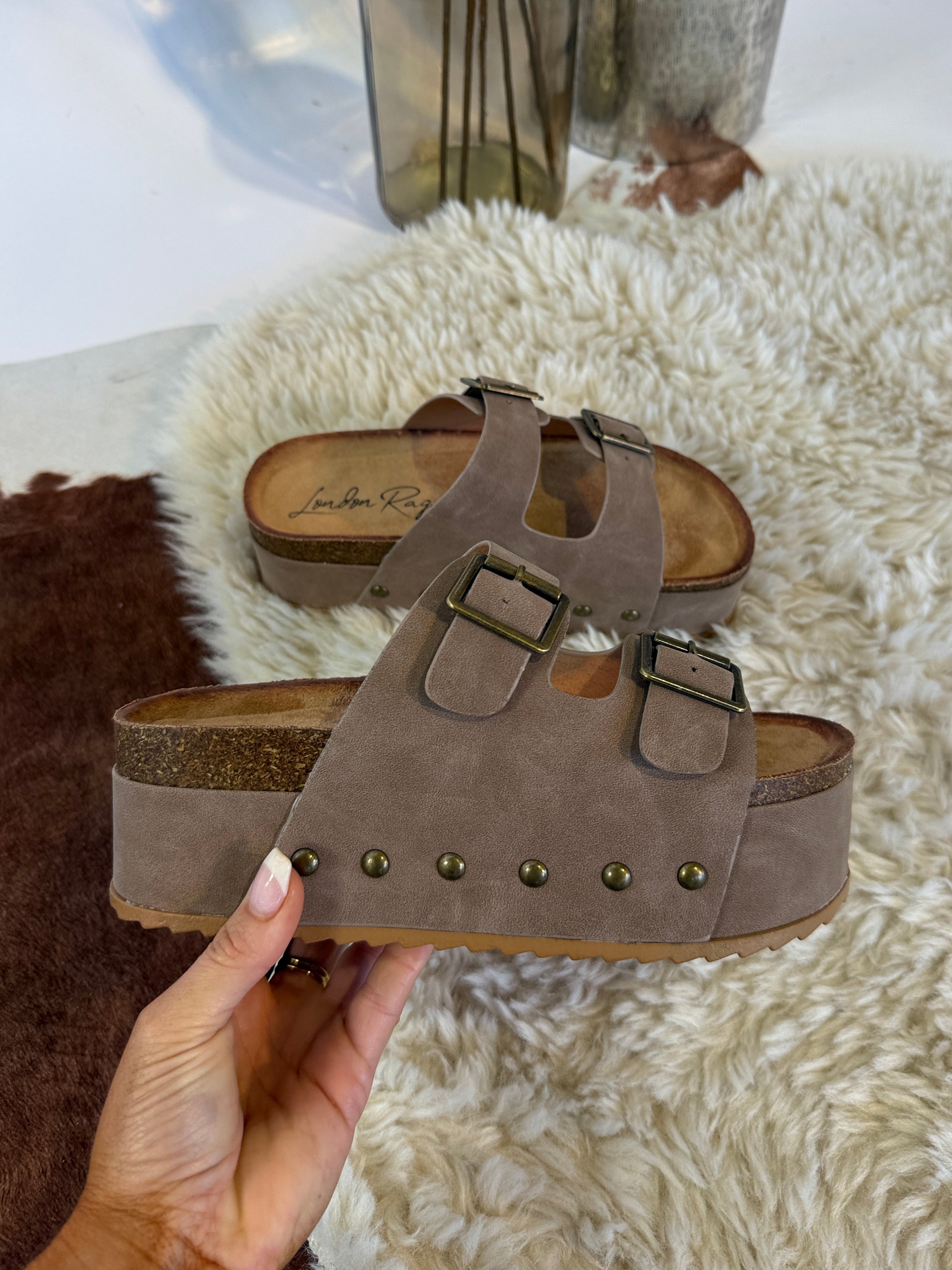 Impala Platforms Slides Taupe