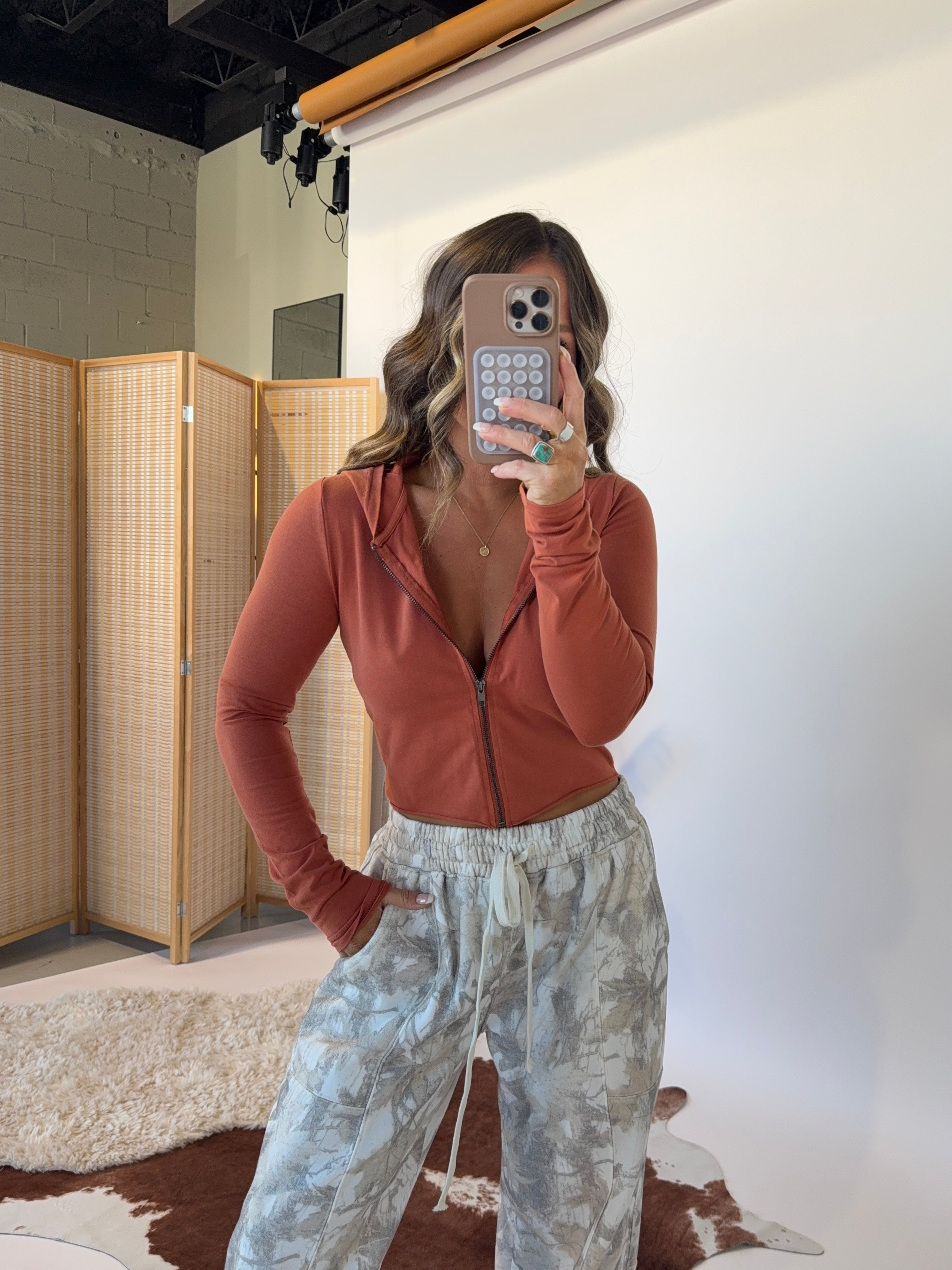 Coming Home Zip Up Jacket Clay