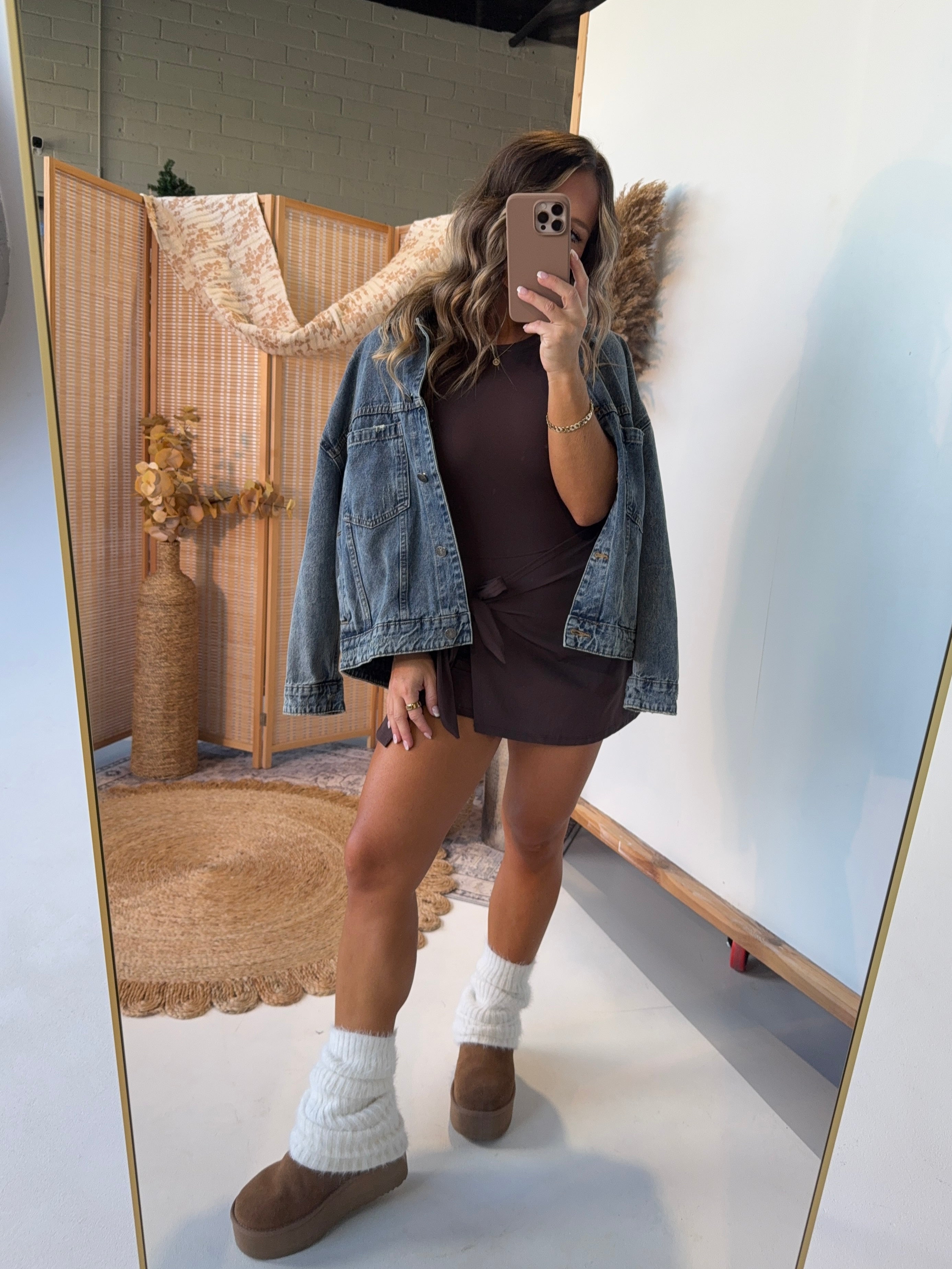 On The Go Tie Romper Dress Chocolate