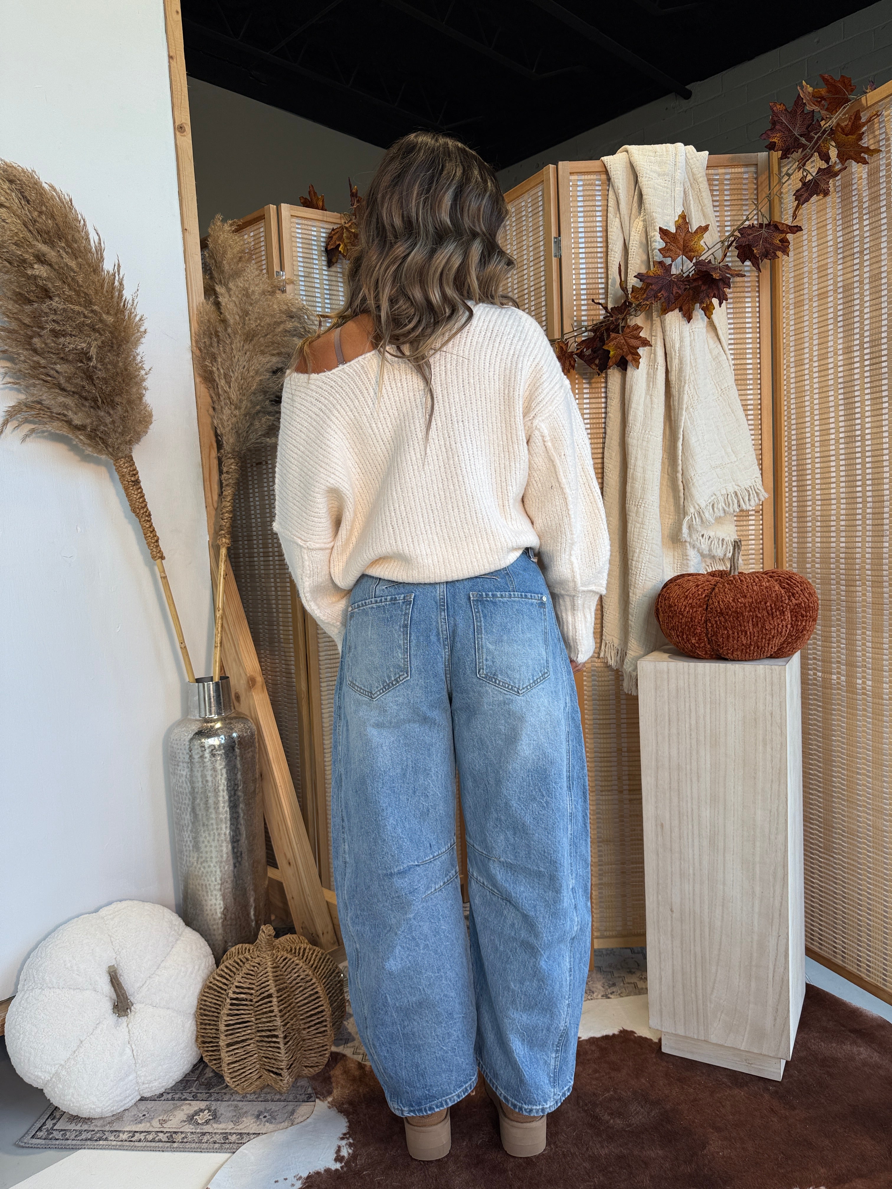 Gracie Barrel Mineral Washed Denim Jeans