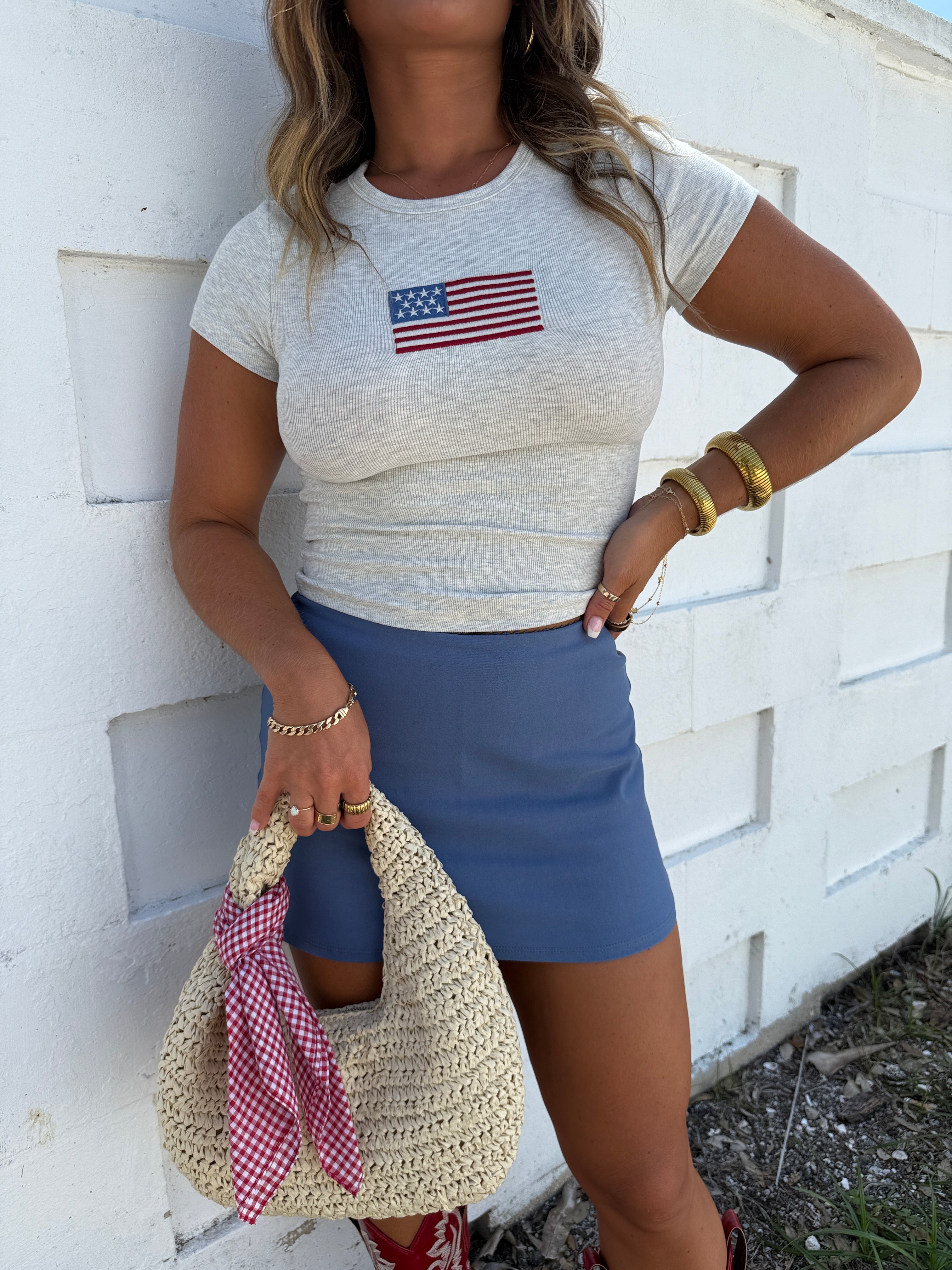 Independence Day Mini Skort Blue