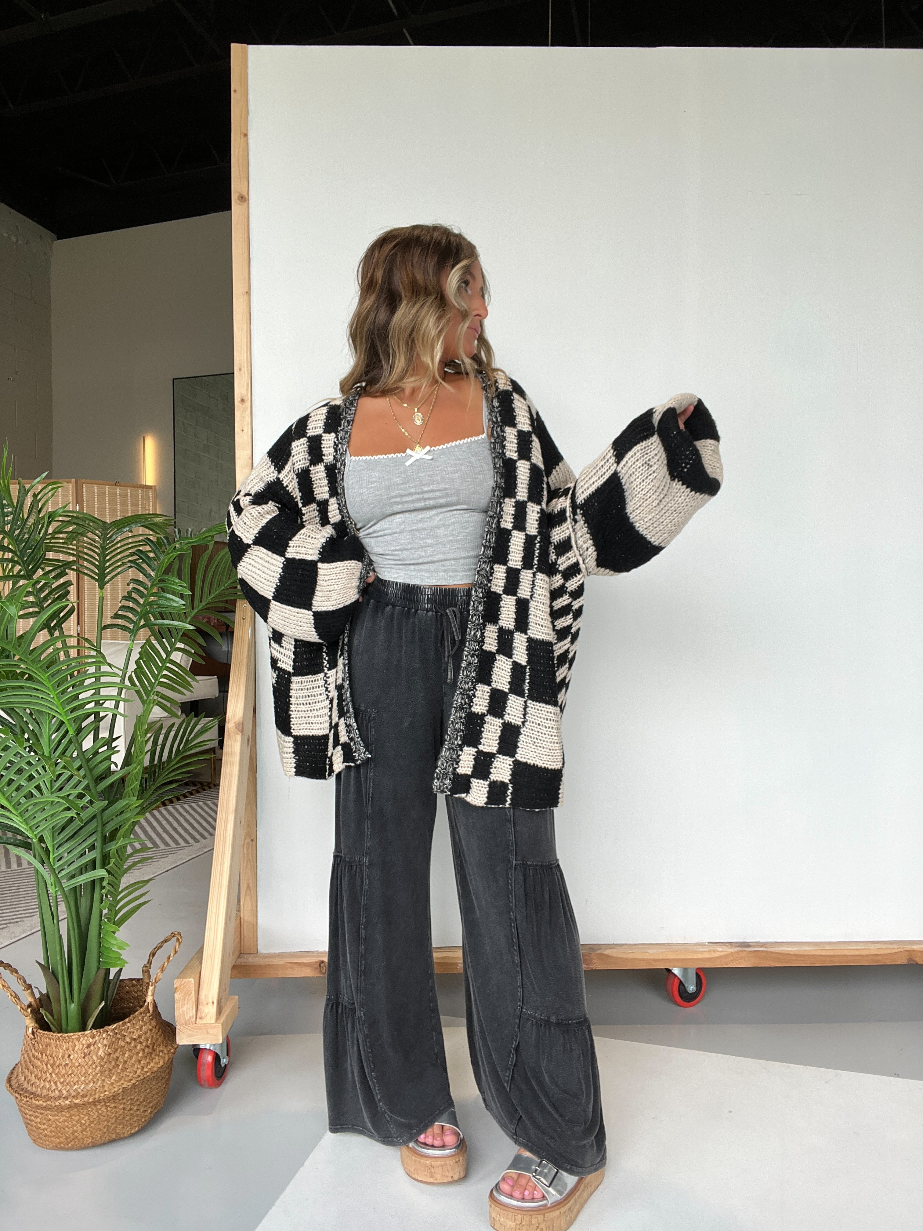 Gomez Tiered Lounge Pants Washed Black