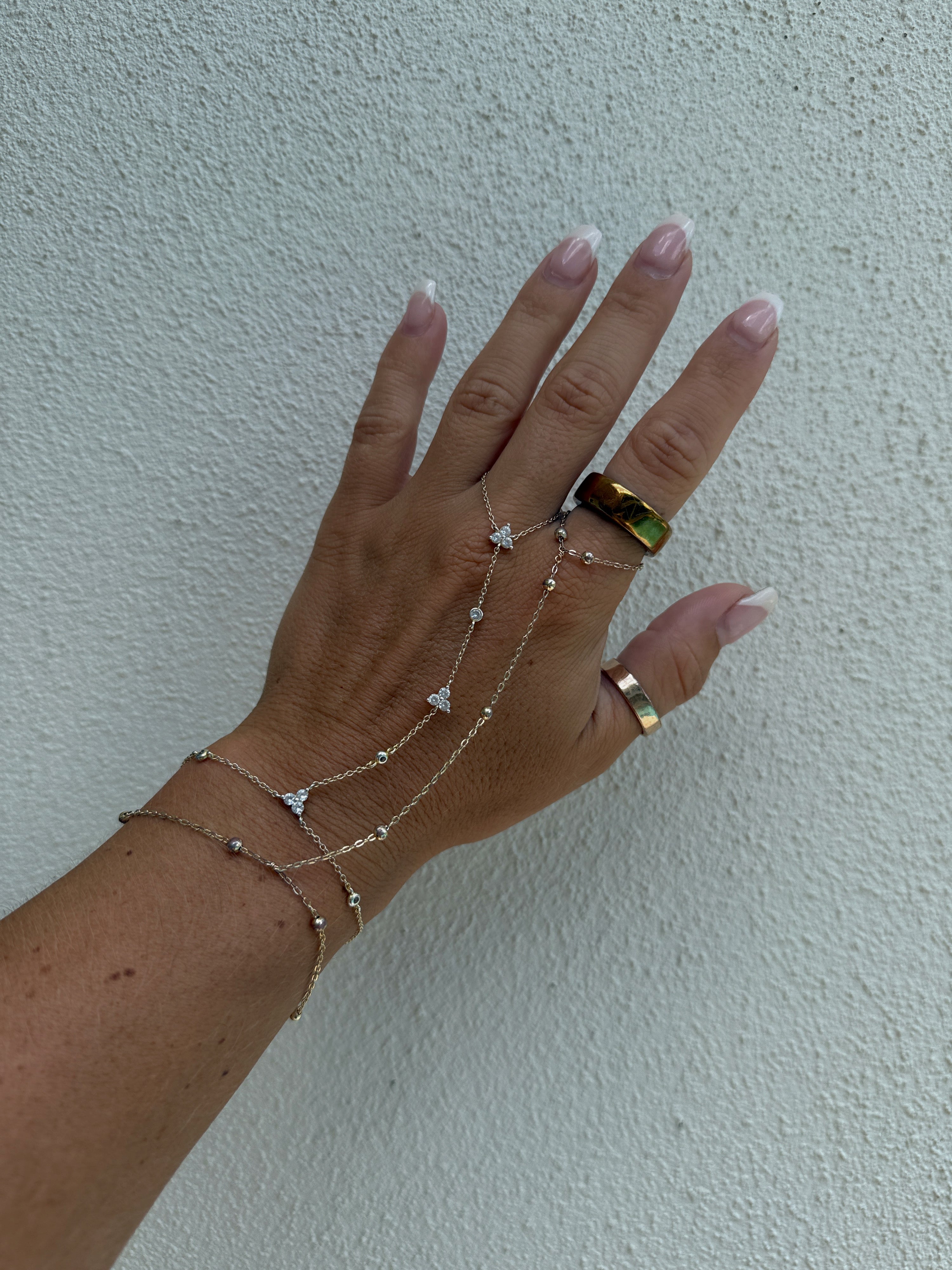Cora Gold Pearl Hand Chain Bracelet Gold