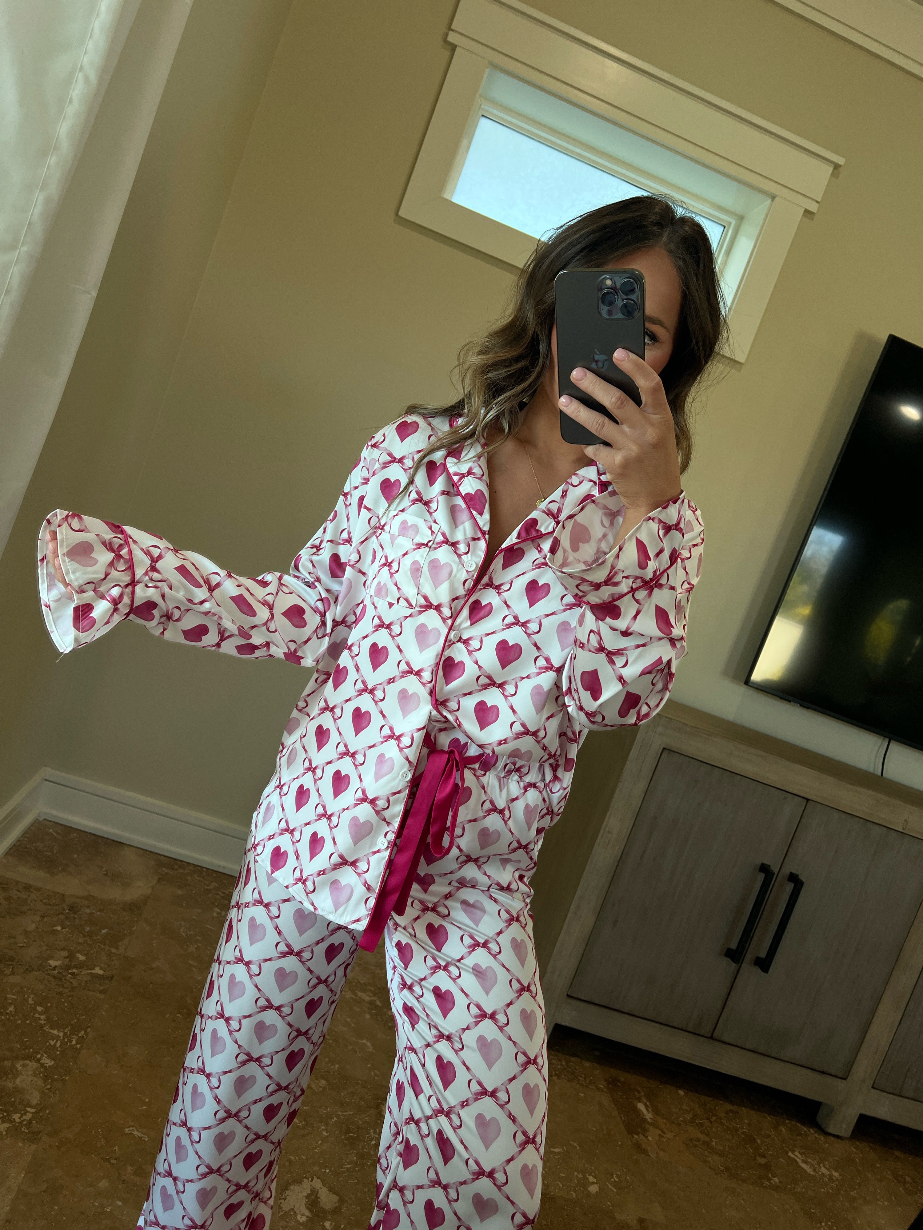 Be My Valentine Satin Pajama Set