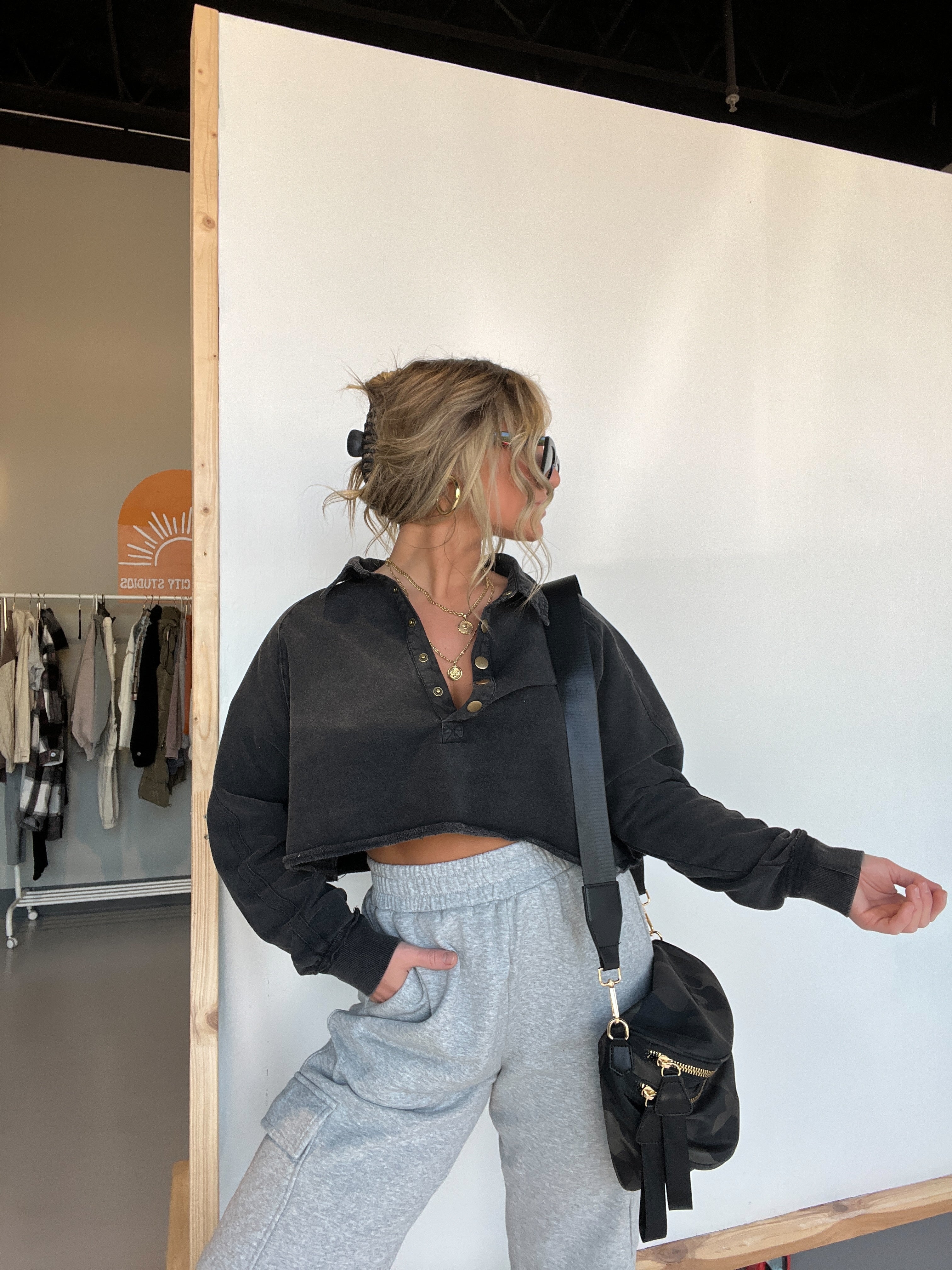 FP Dupe Cropped Sweatshirt Black