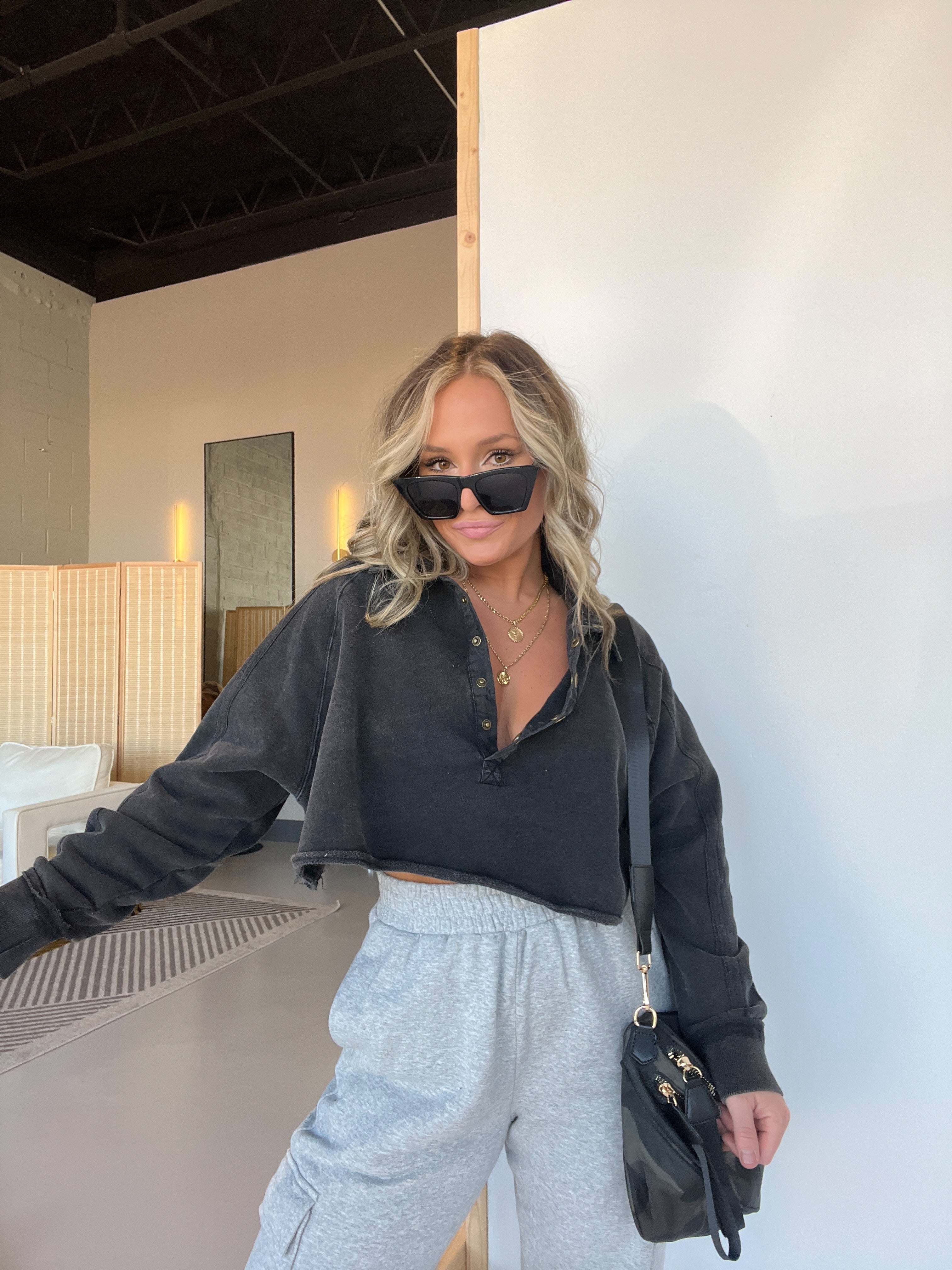FP Dupe Cropped Sweatshirt Black