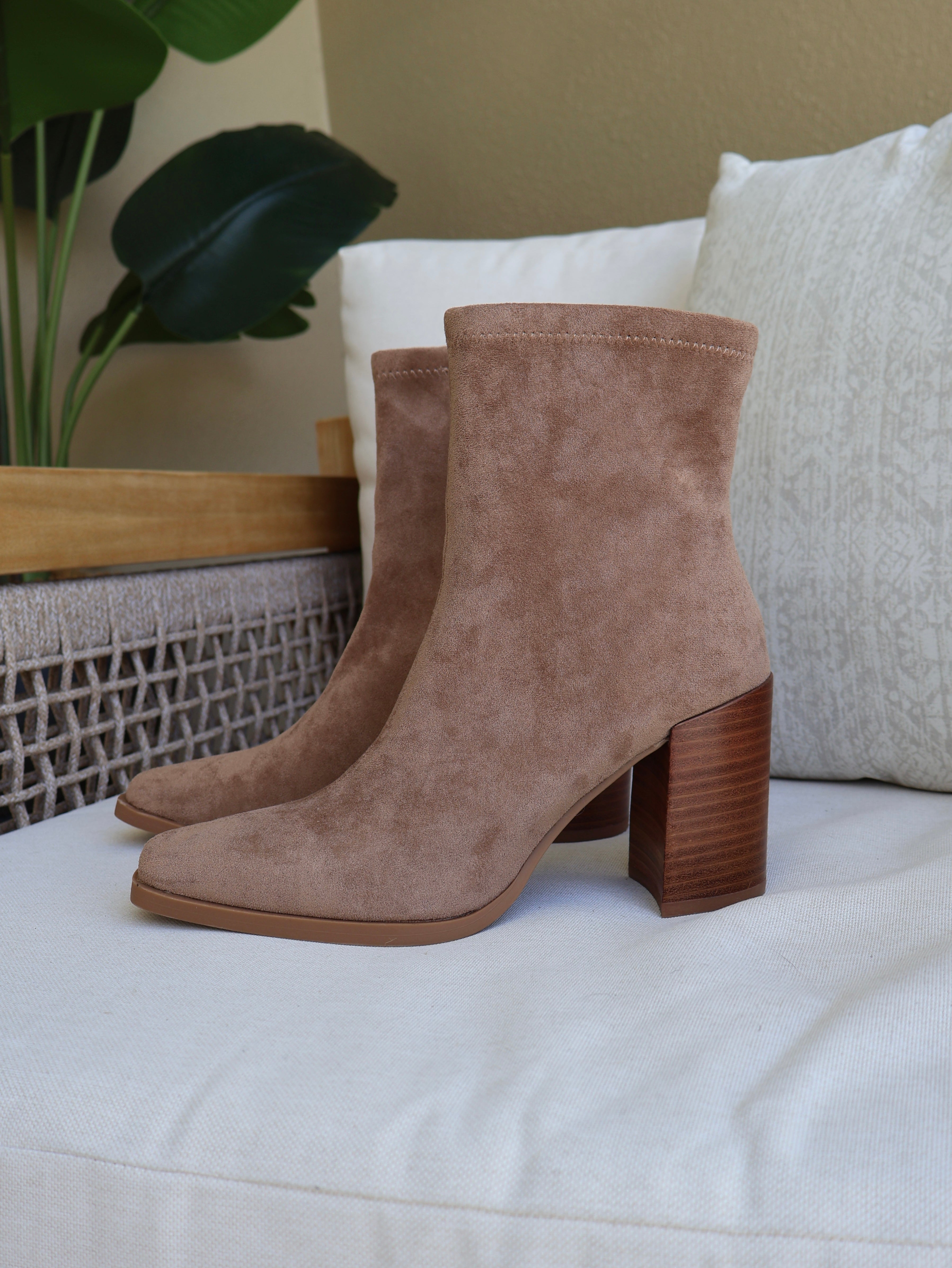 Sidonie Suede Ankle Boots Stone