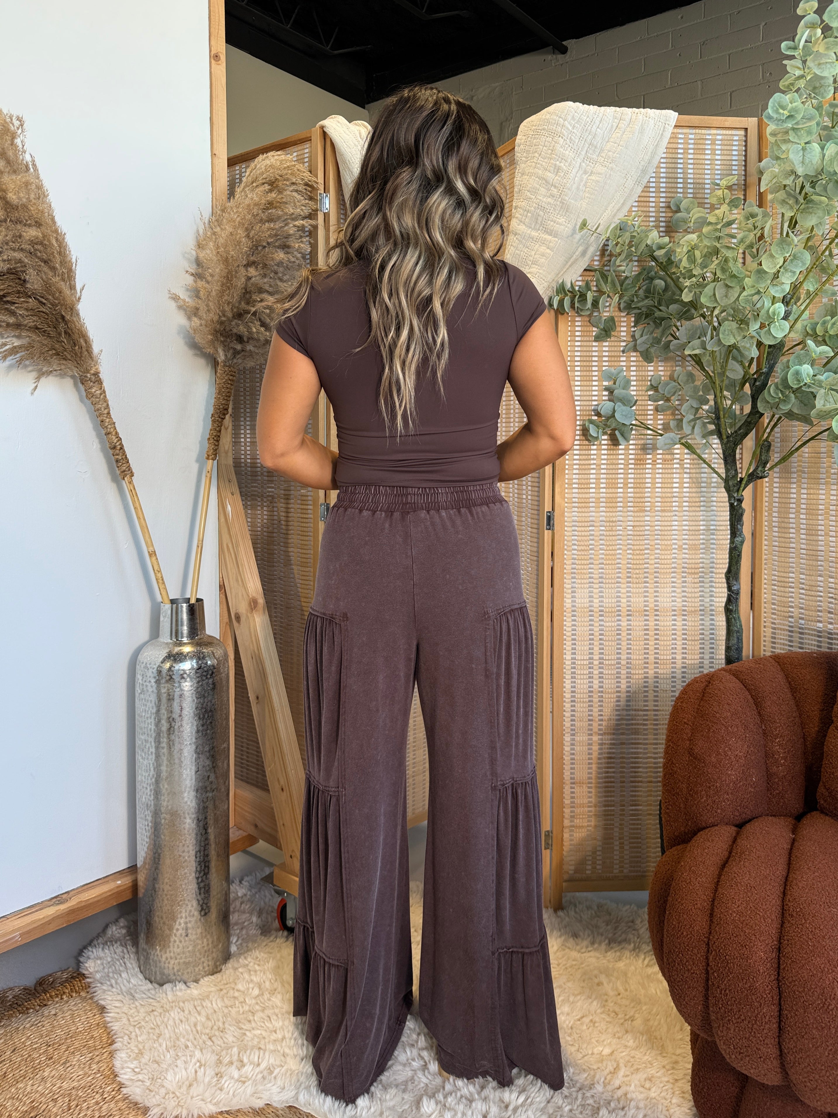 Gomez Tiered Lounge Pants Brown