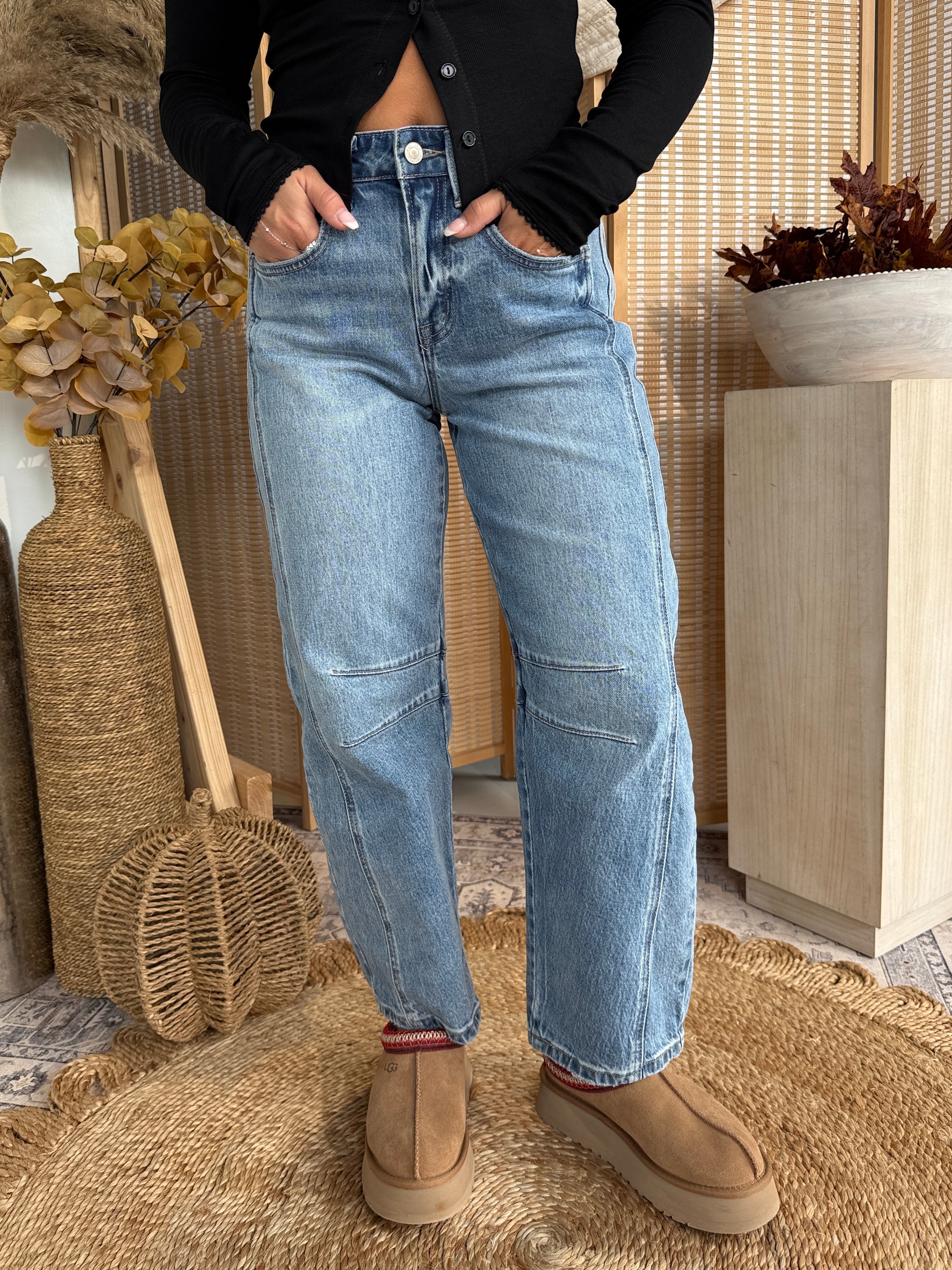 Katie Barrel Jeans Washed Blue