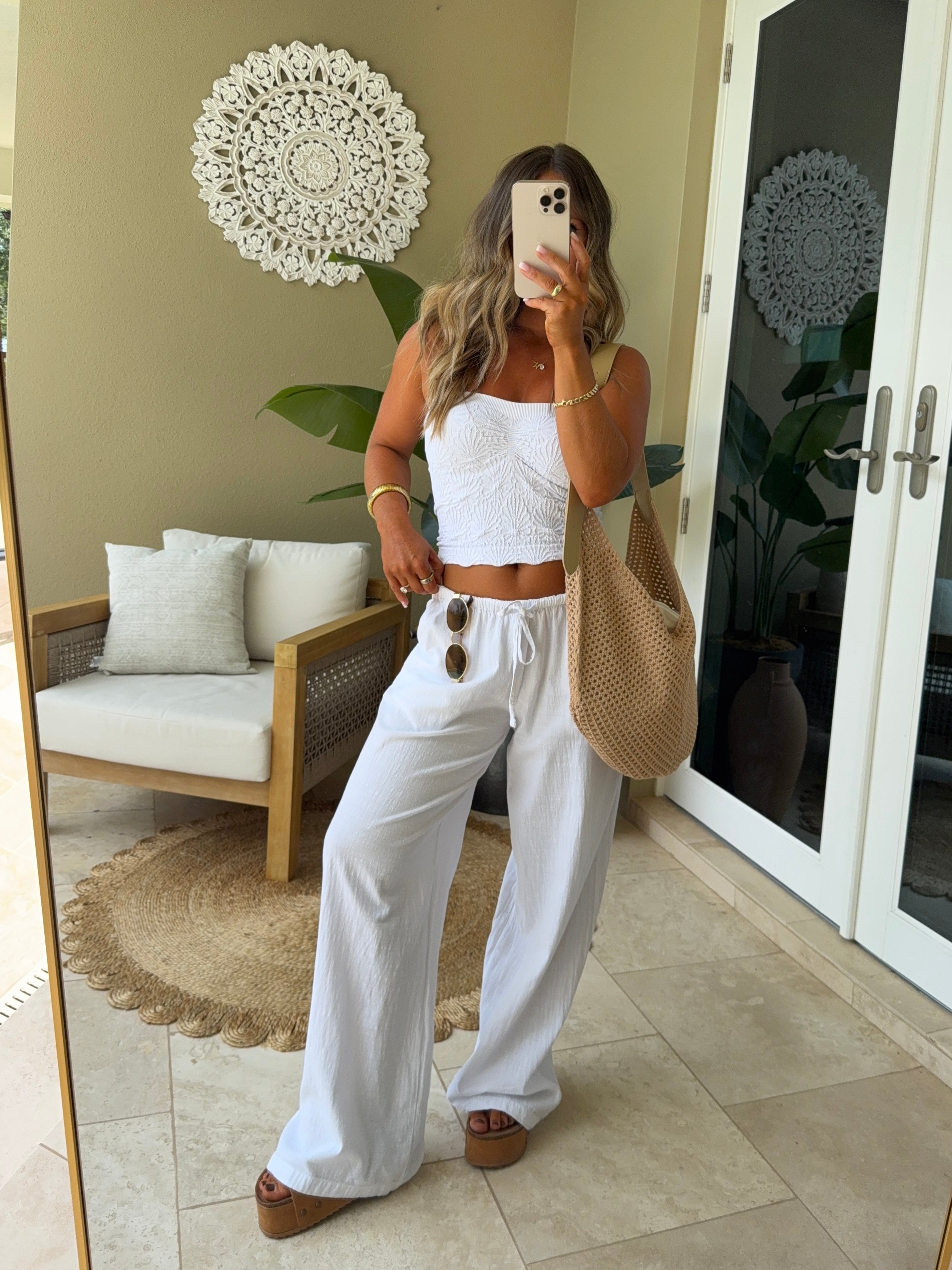 Sunset Date Pants White