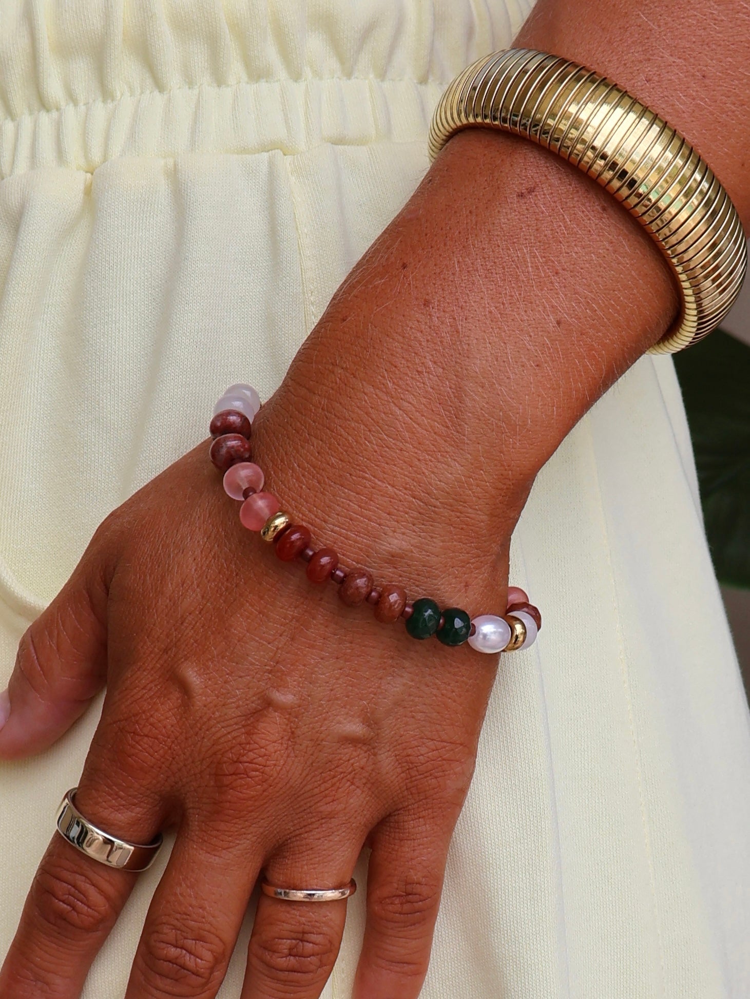 Catalina Beaded Bracelet Scarlet Multi