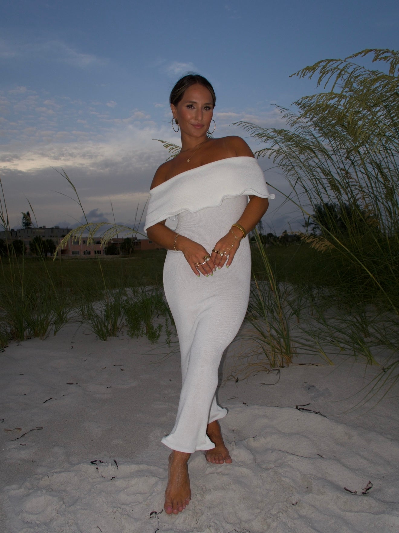 Treasure Island Midi Dress Ivory