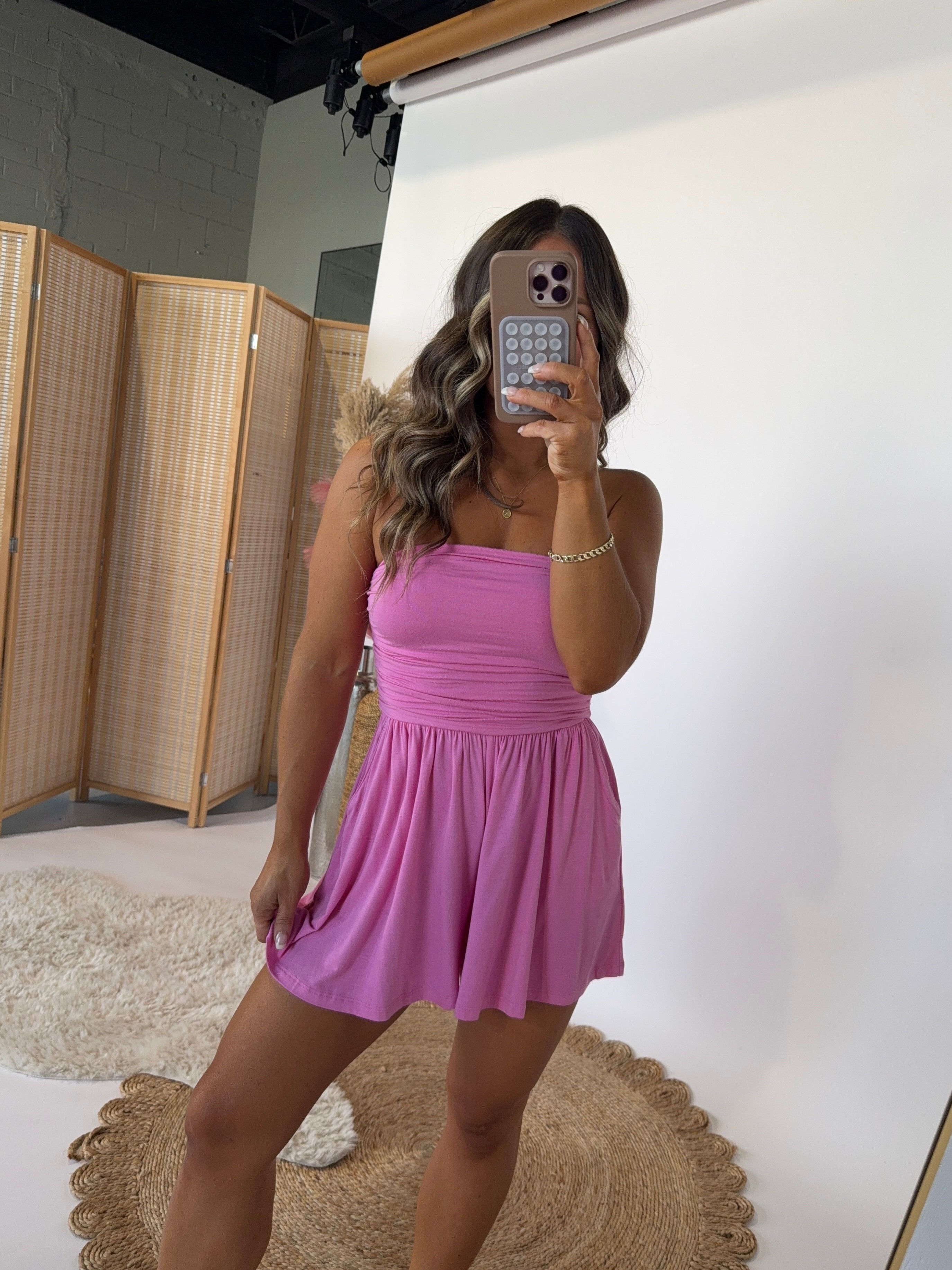 Florida Casual Romper Candy Pink
