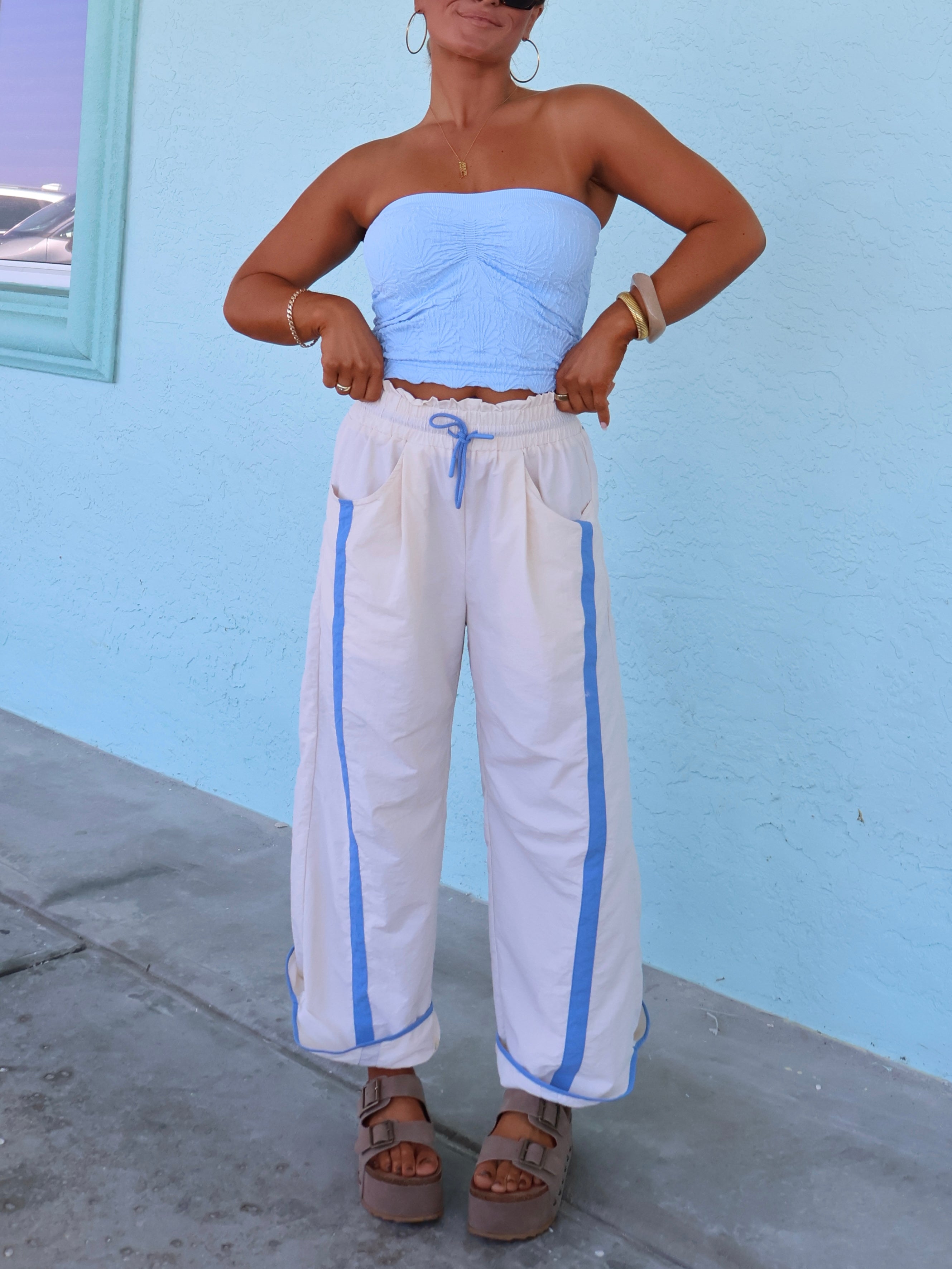 We The Free Parachute Pants Cream/Blue