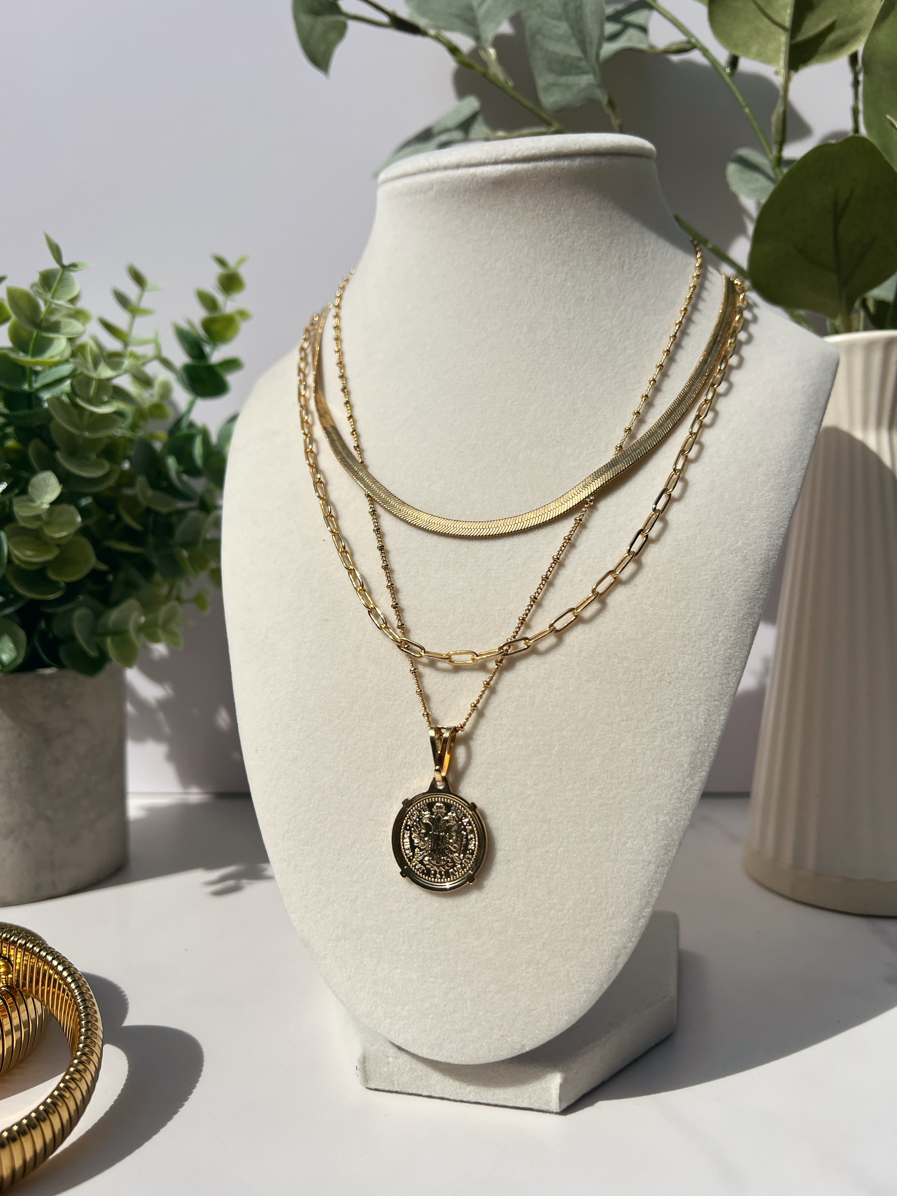 Emperor Coin 18K Gold Necklace 18"