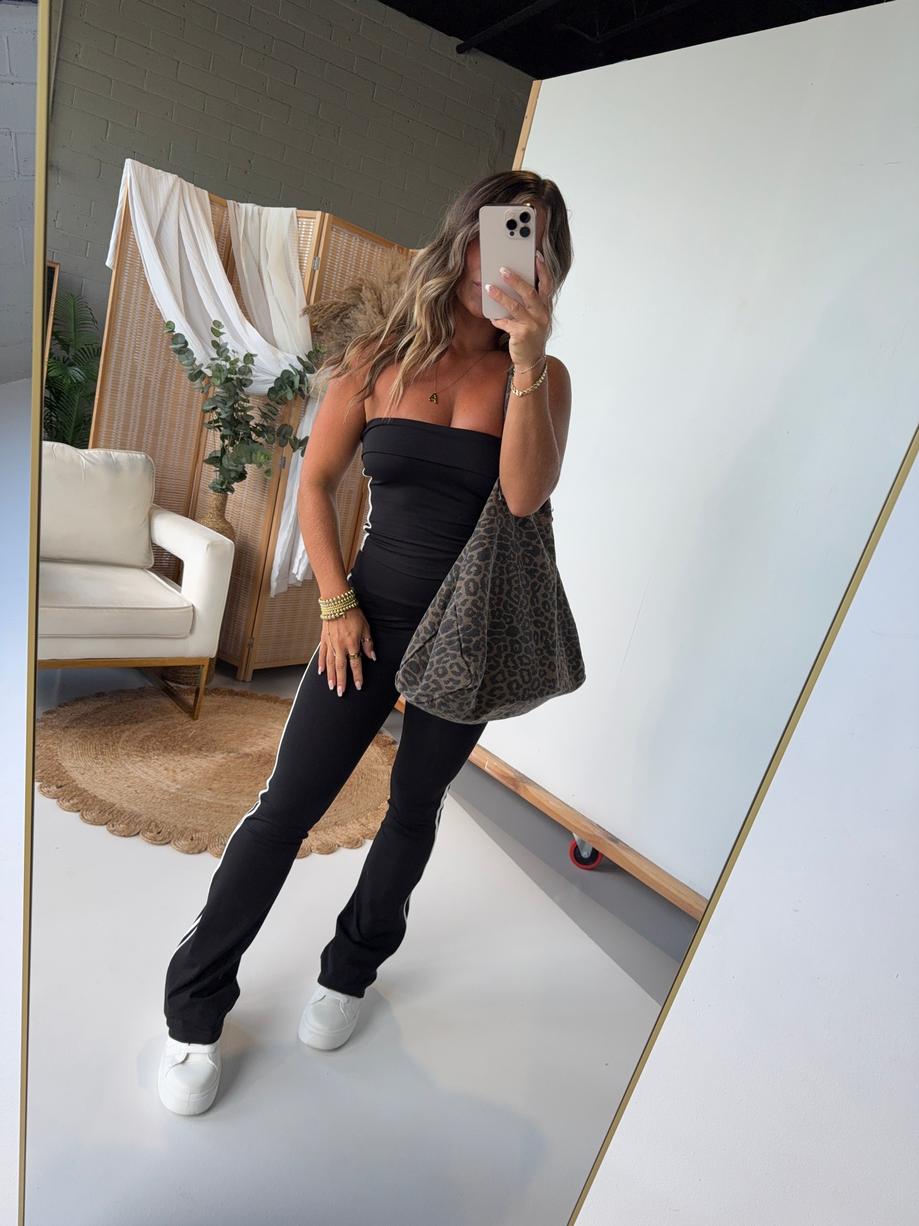 Zenni Piped Lounge Pants Set Black