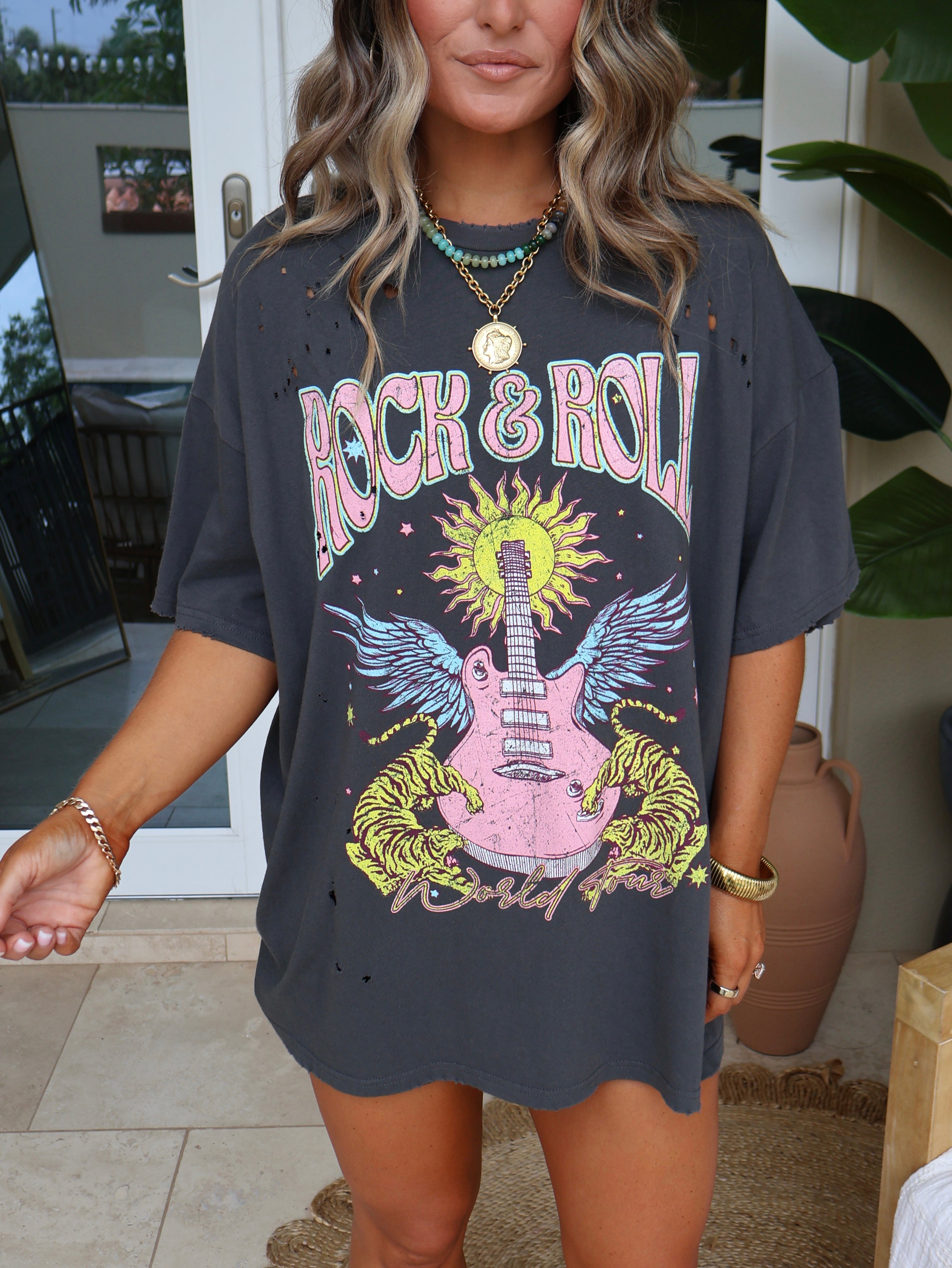 Lennox Rock N Roll Vintage Tee Black