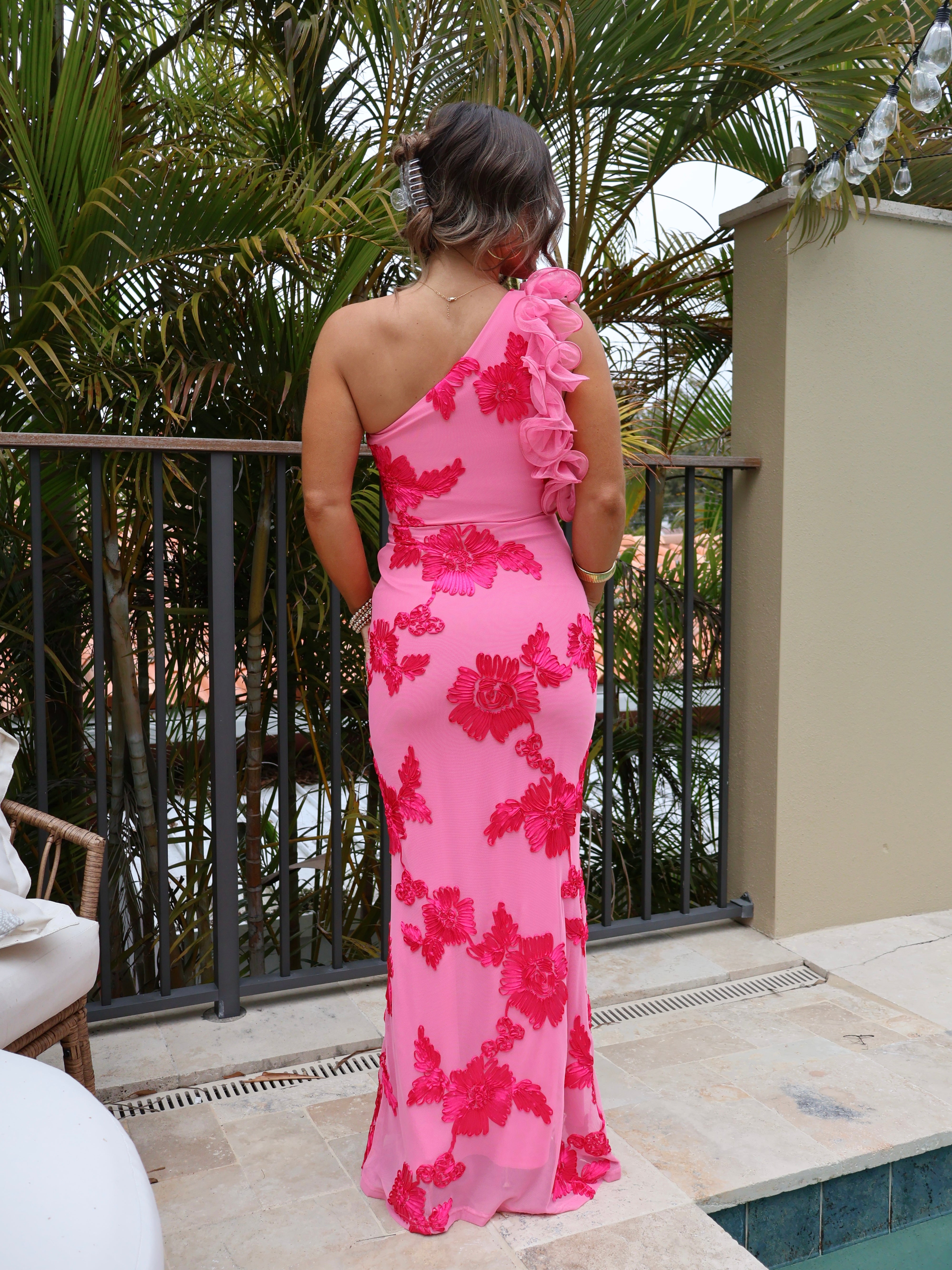 Picking Petals Maxi Dress Pink