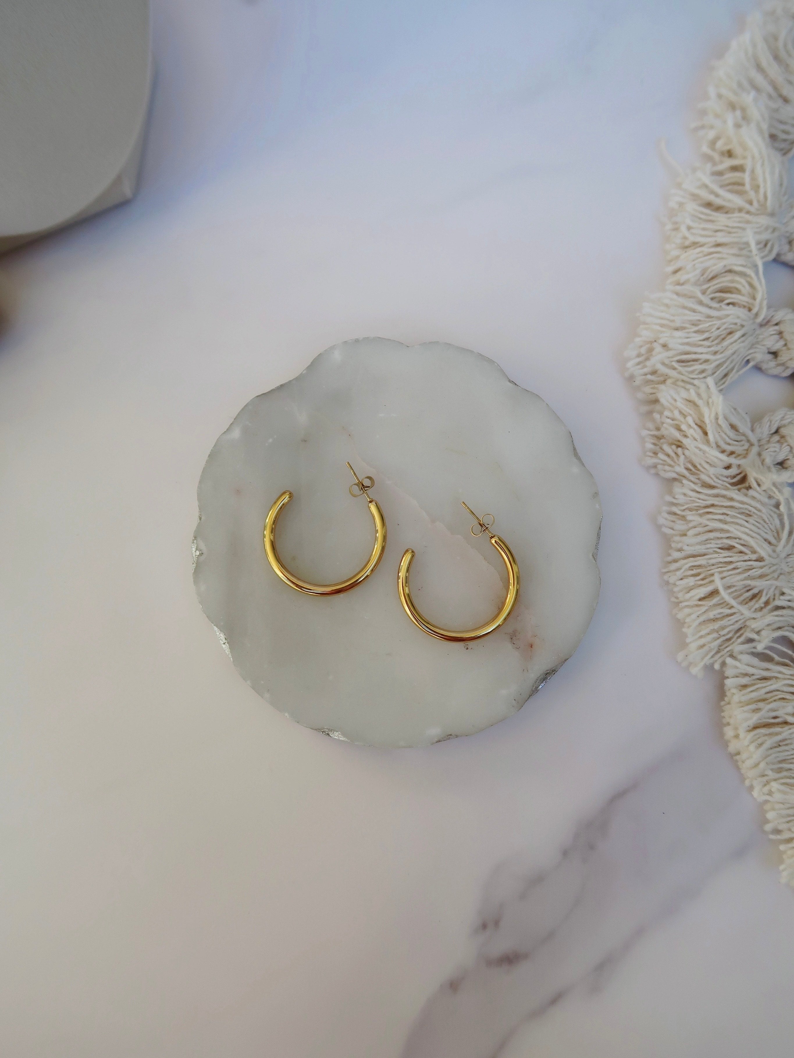 Tessa Tube Hoop Earrings Gold