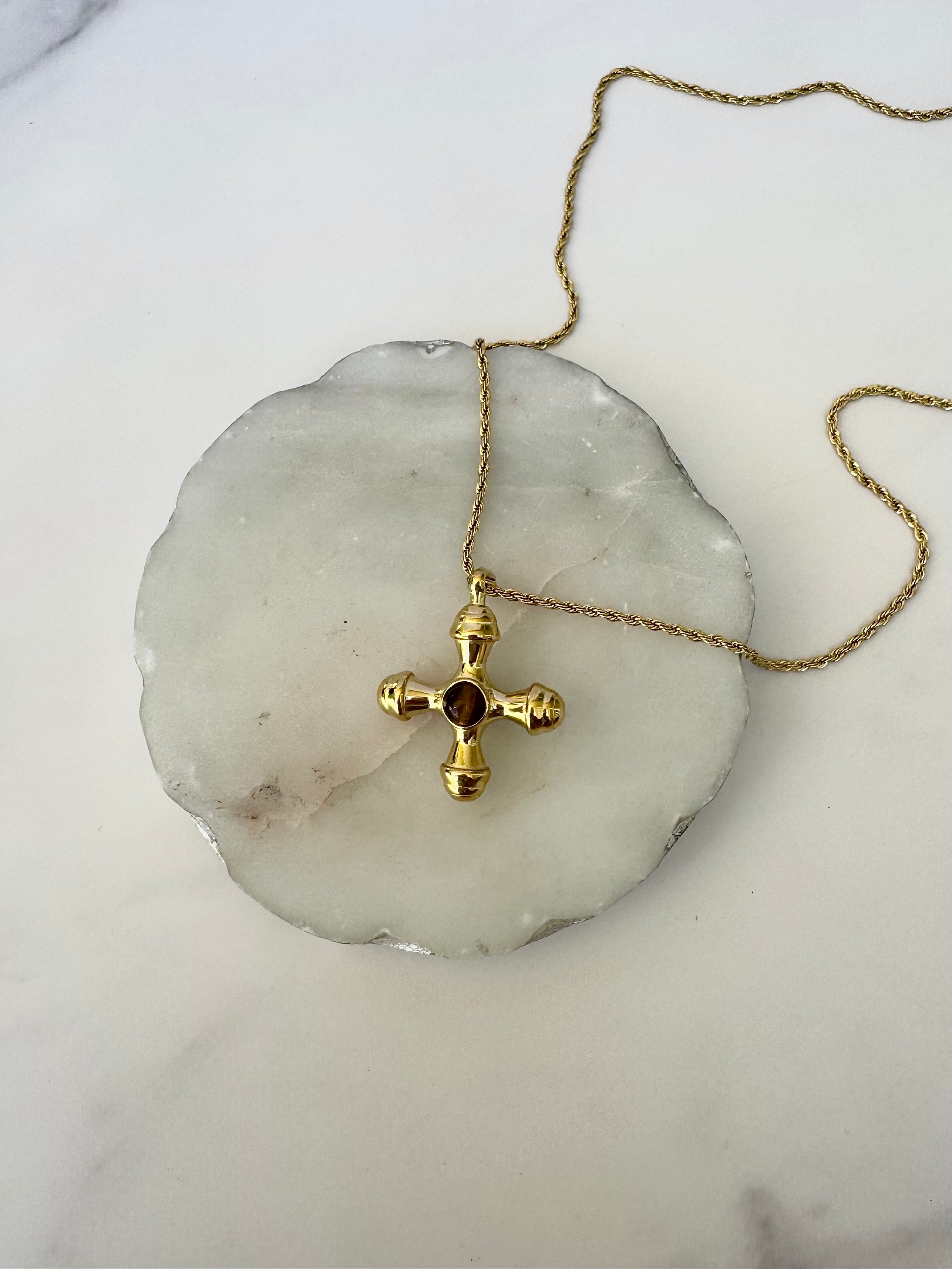 Ophelia Cross 18K Gold Necklace