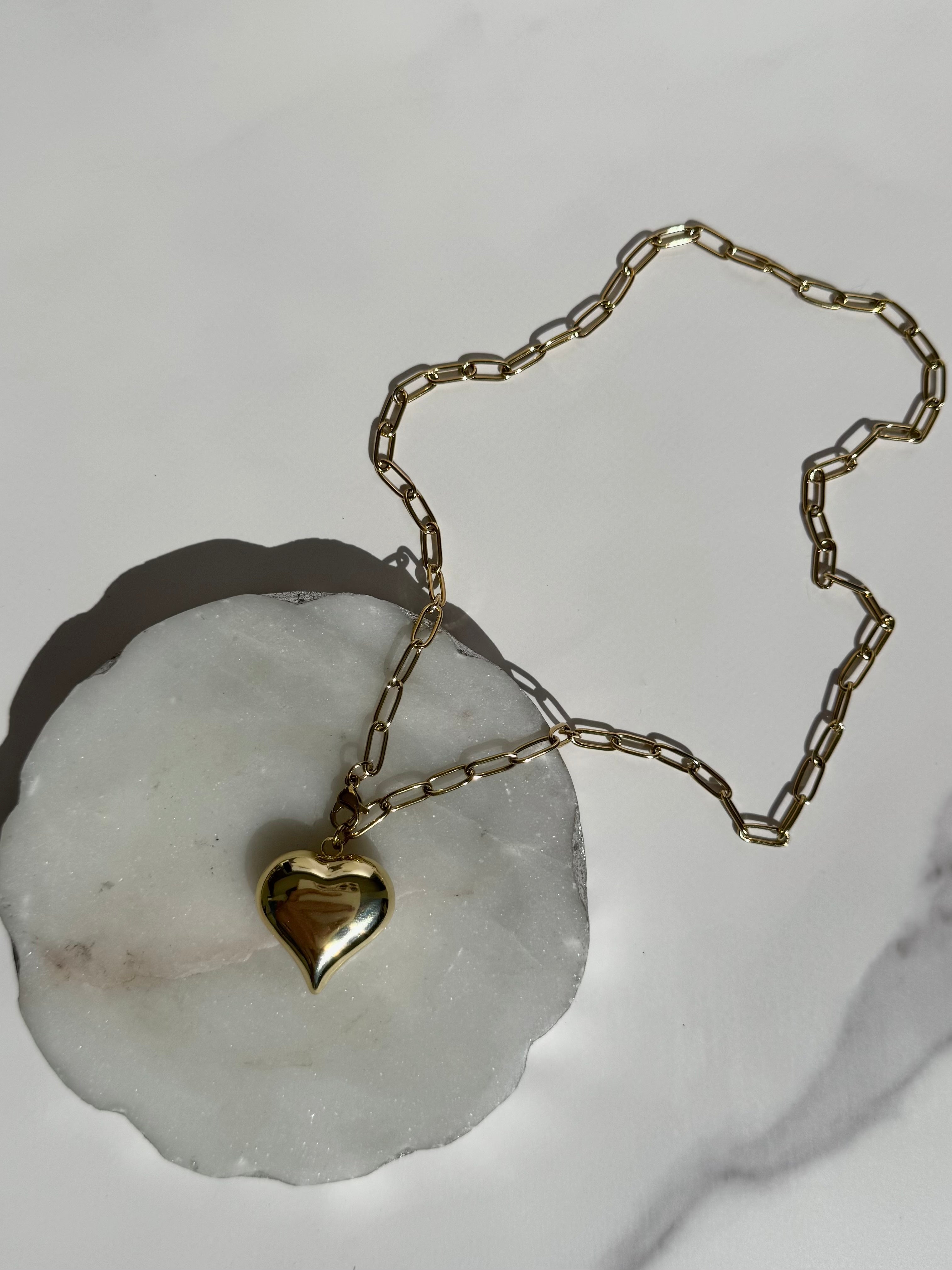 Bubble Heart Chain 14K Gold Necklace