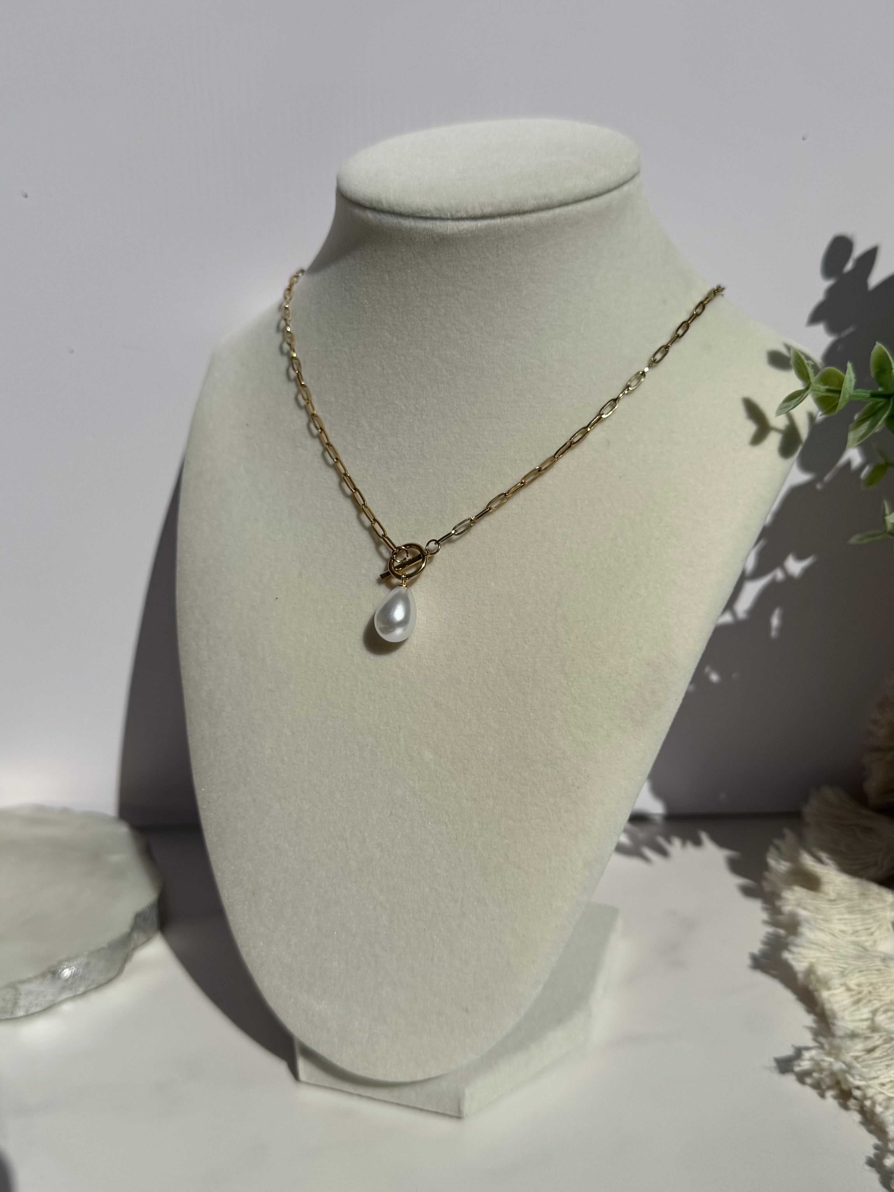 Ursula Pearl Toggle 14K Gold Necklace