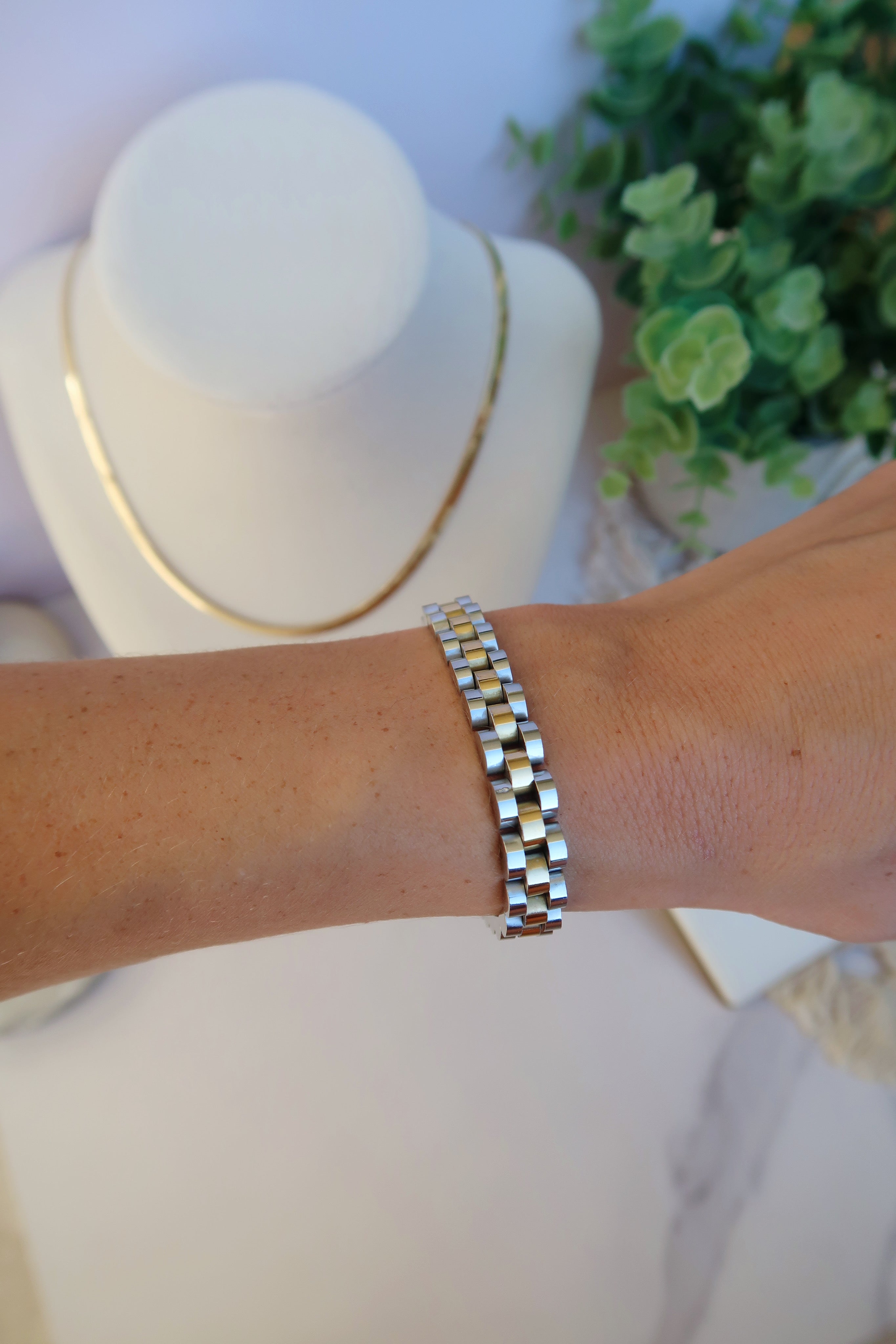 Lexa Two Tones Watch Band Bracelet