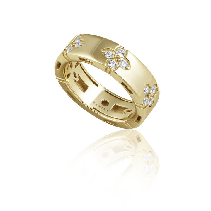 Fallon Clover 18K Gold Ring