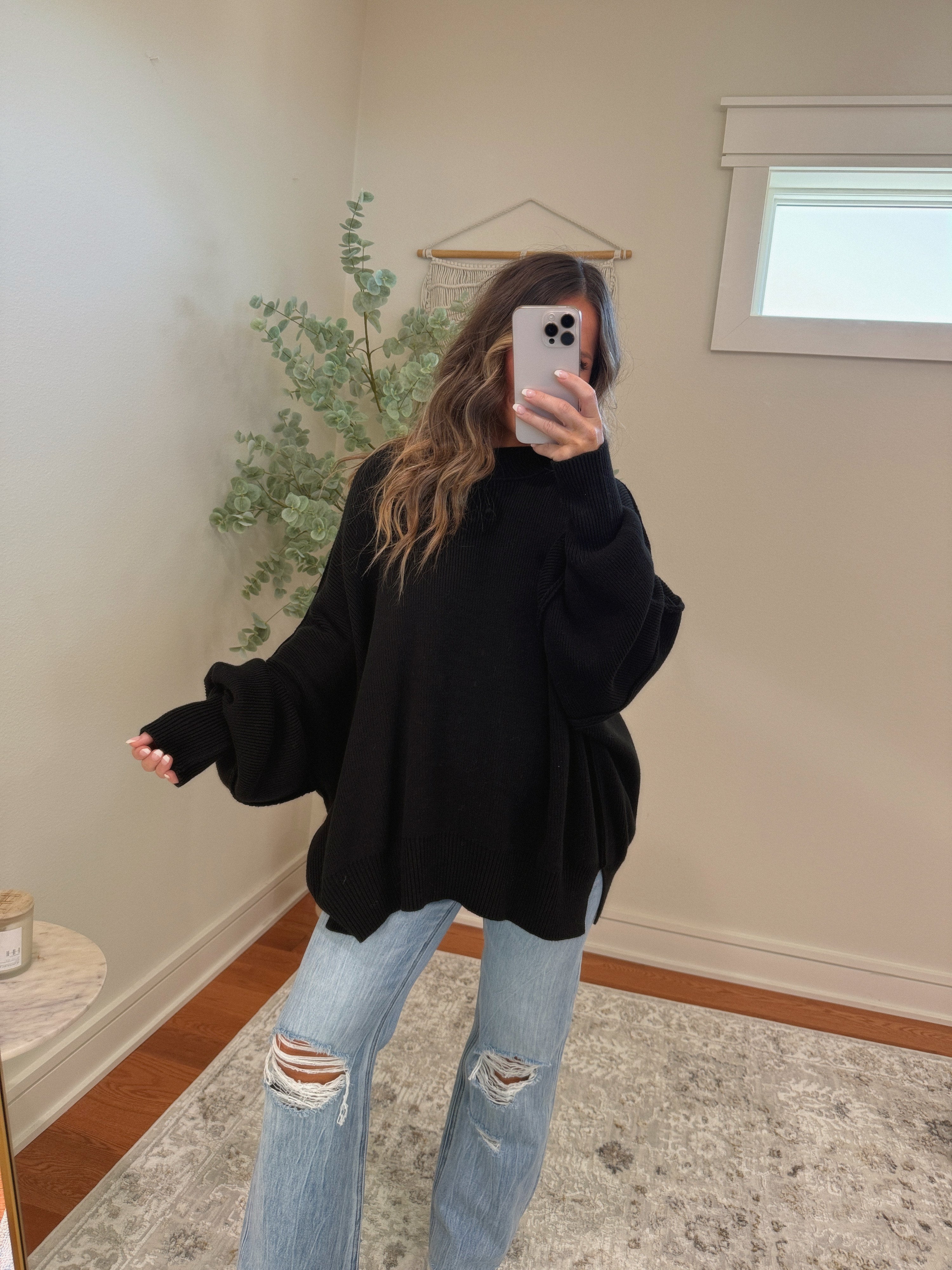 Promise Me Cropped Sweater Black
