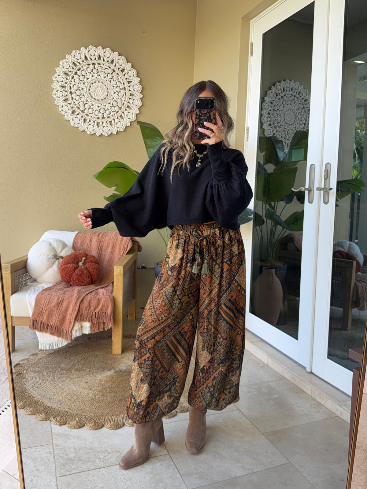 Cypress Dreams Boho Pants Black Multi