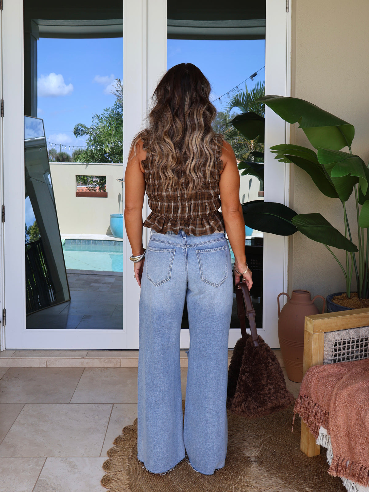 Rowan Low-Rise Distressed Jeans Light Denim