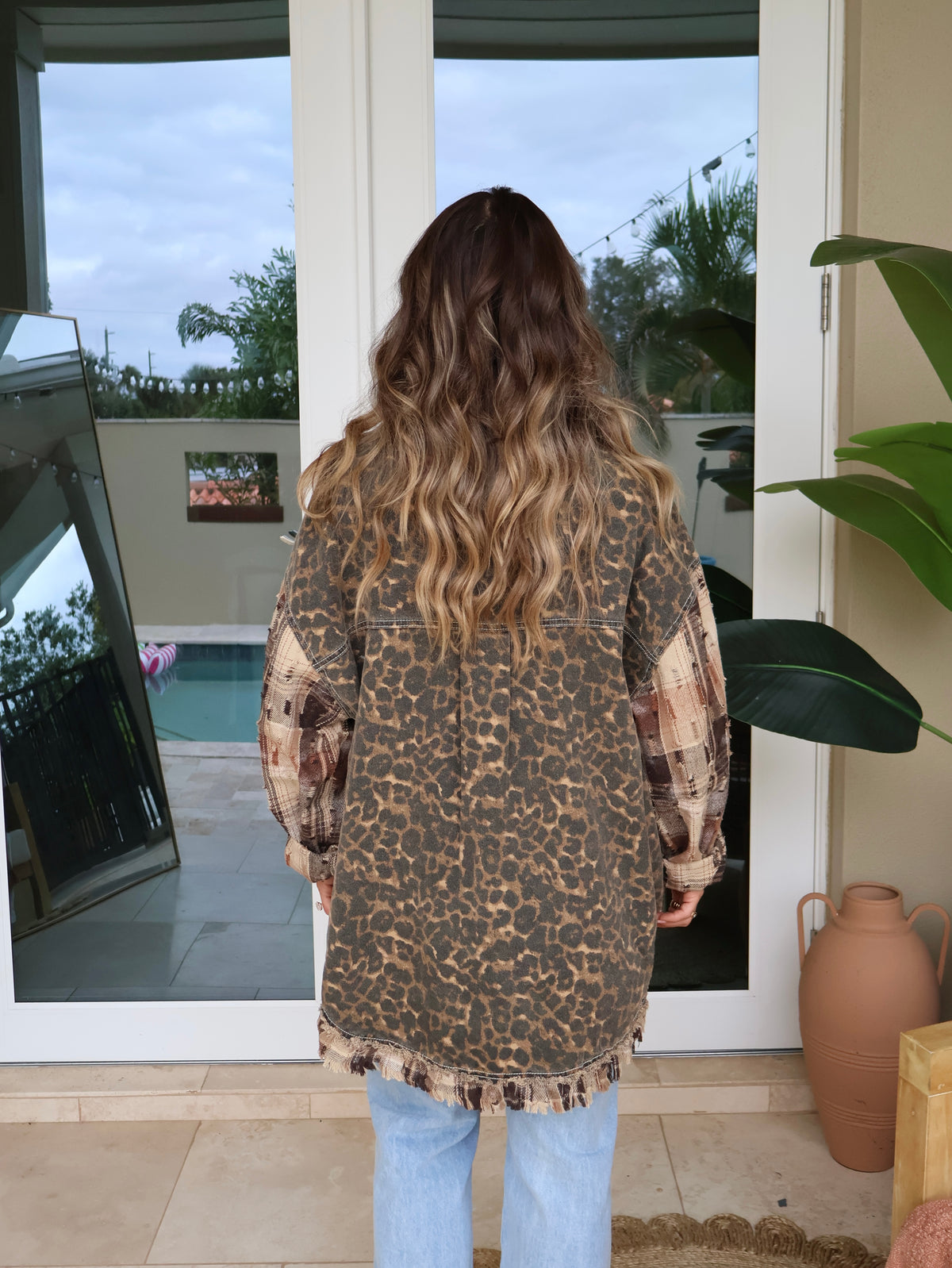 Wild Allure Button Up Shacket Cheetah/Plaid