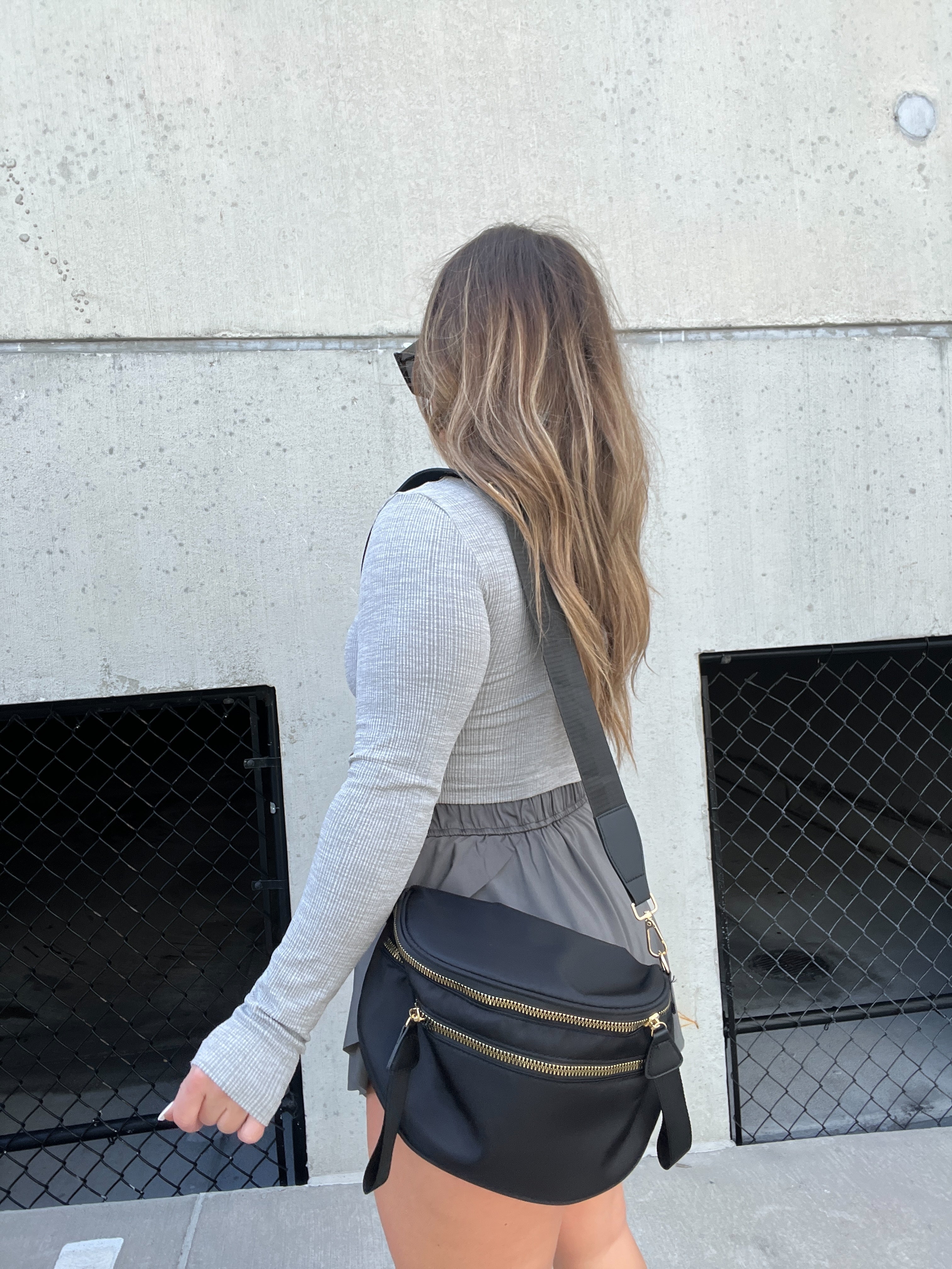 Black Oversized Belt Bag