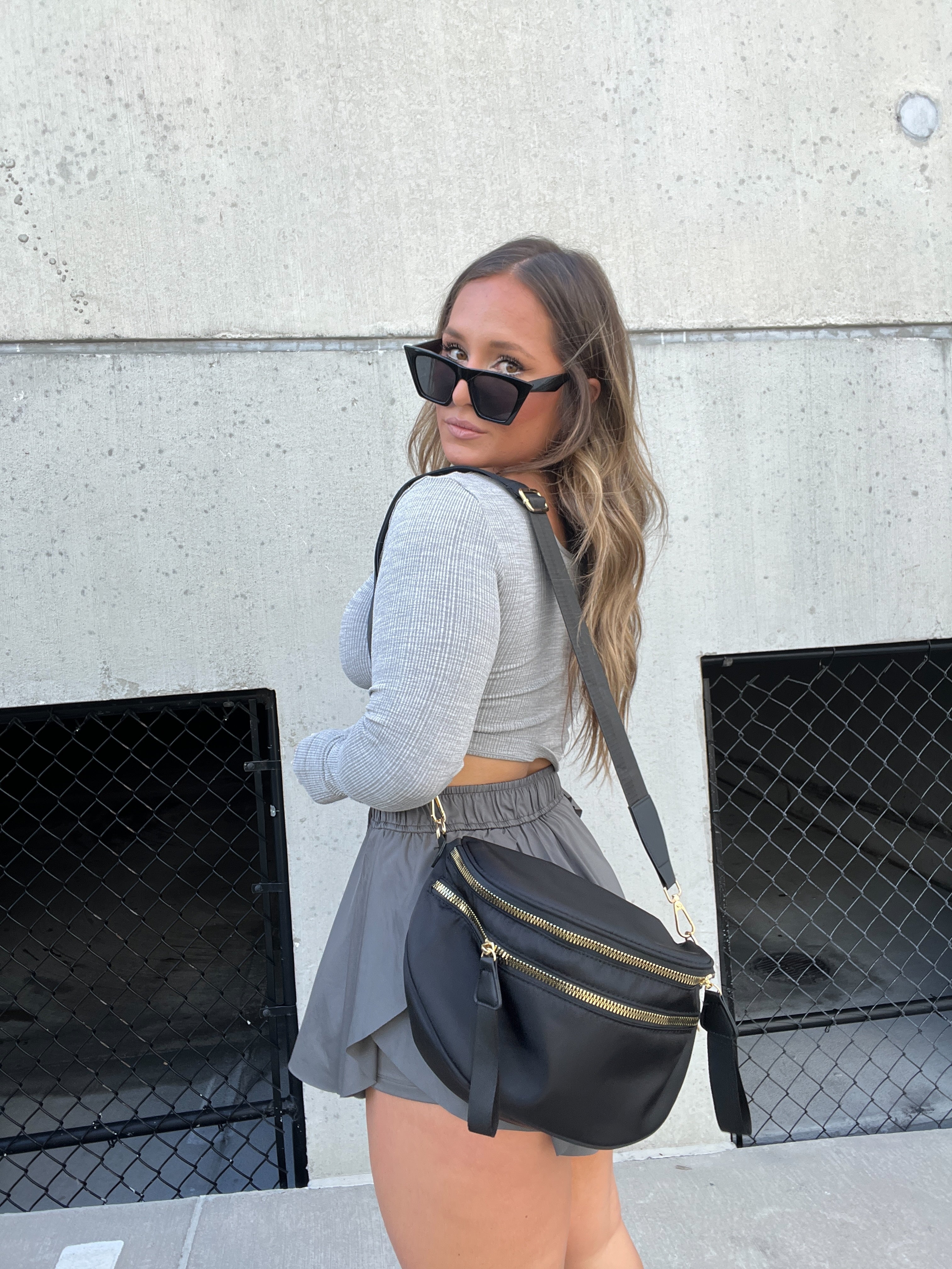 Black Oversized Belt Bag